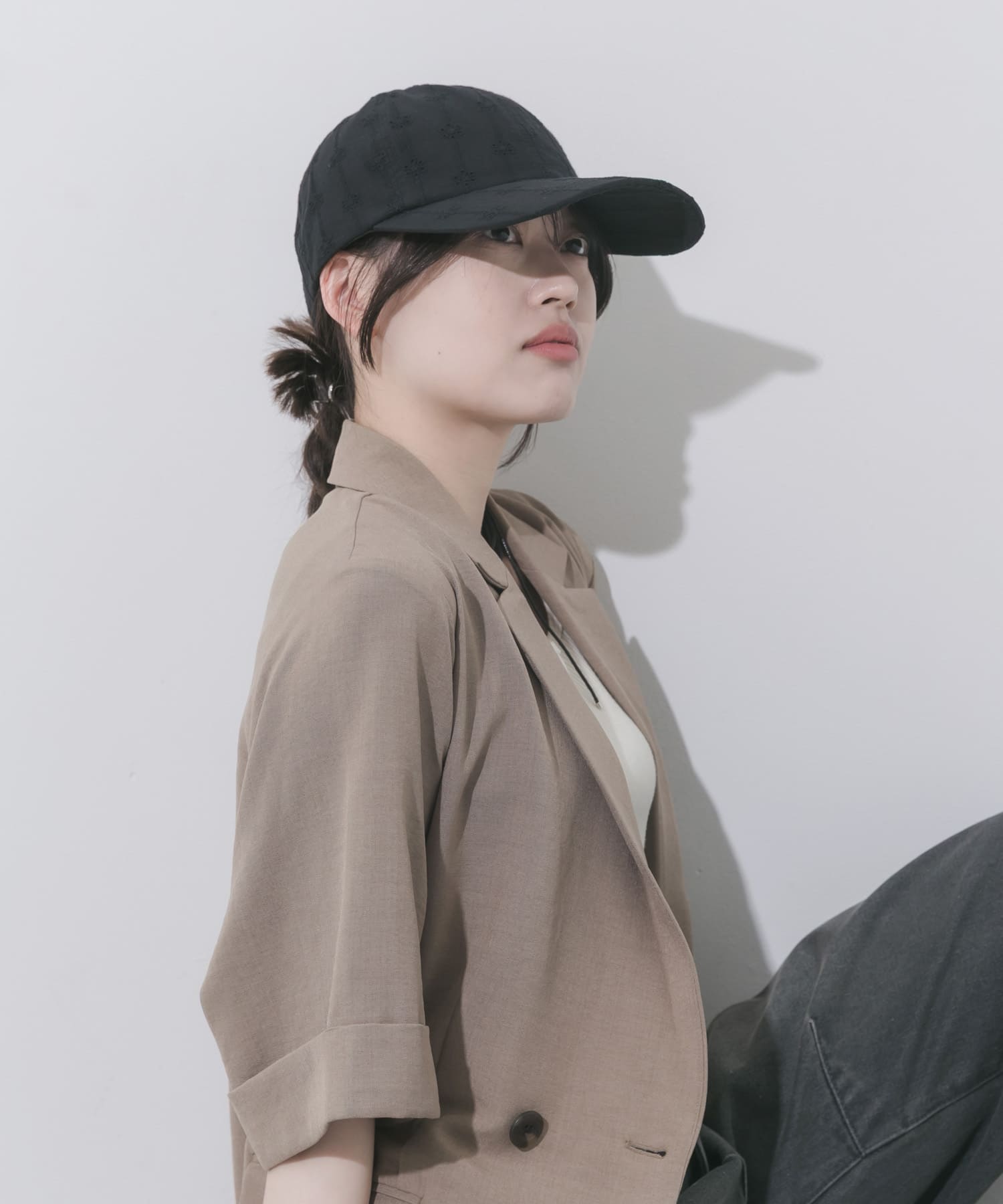 レースキャップ BLK -