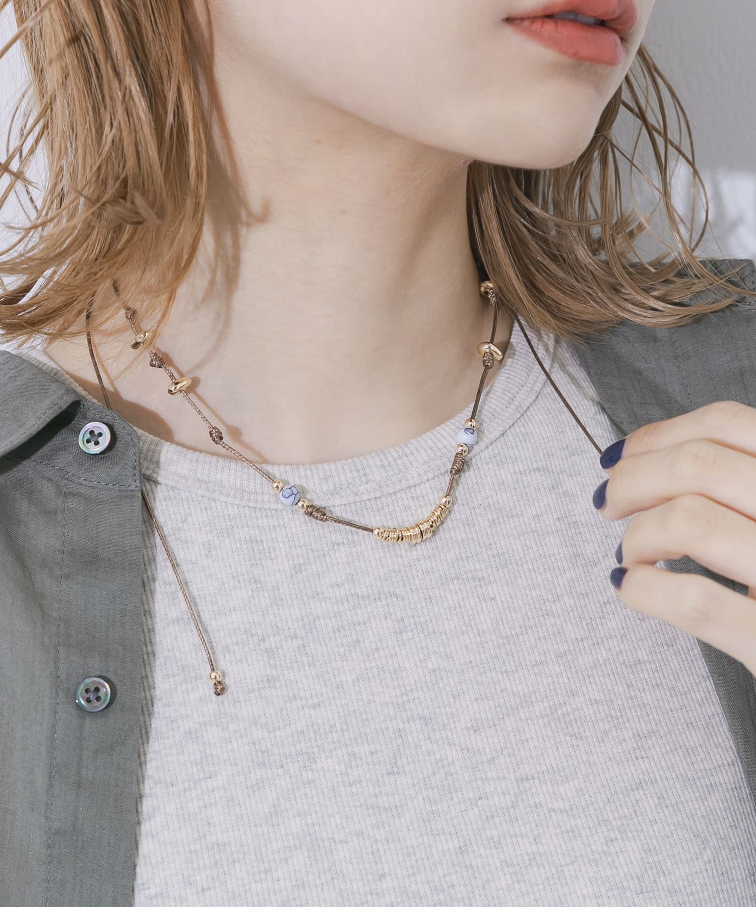 マルチビーズコードチョーカー