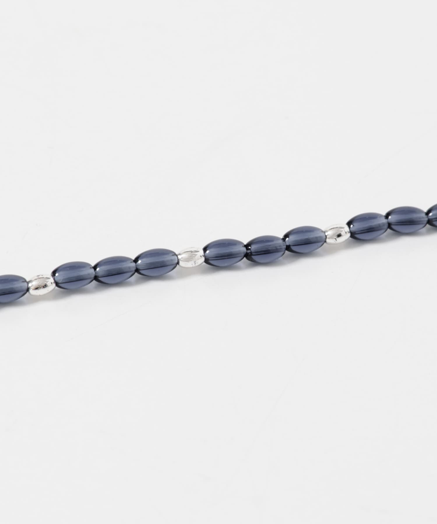 クリアカラーオーバルビーズネックレス BL/SV -