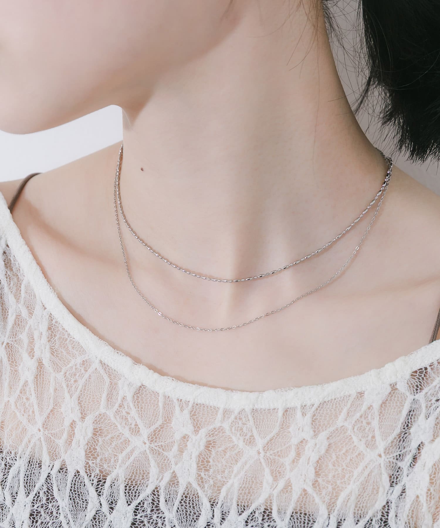 ステンレスチェーン2セットネックレス