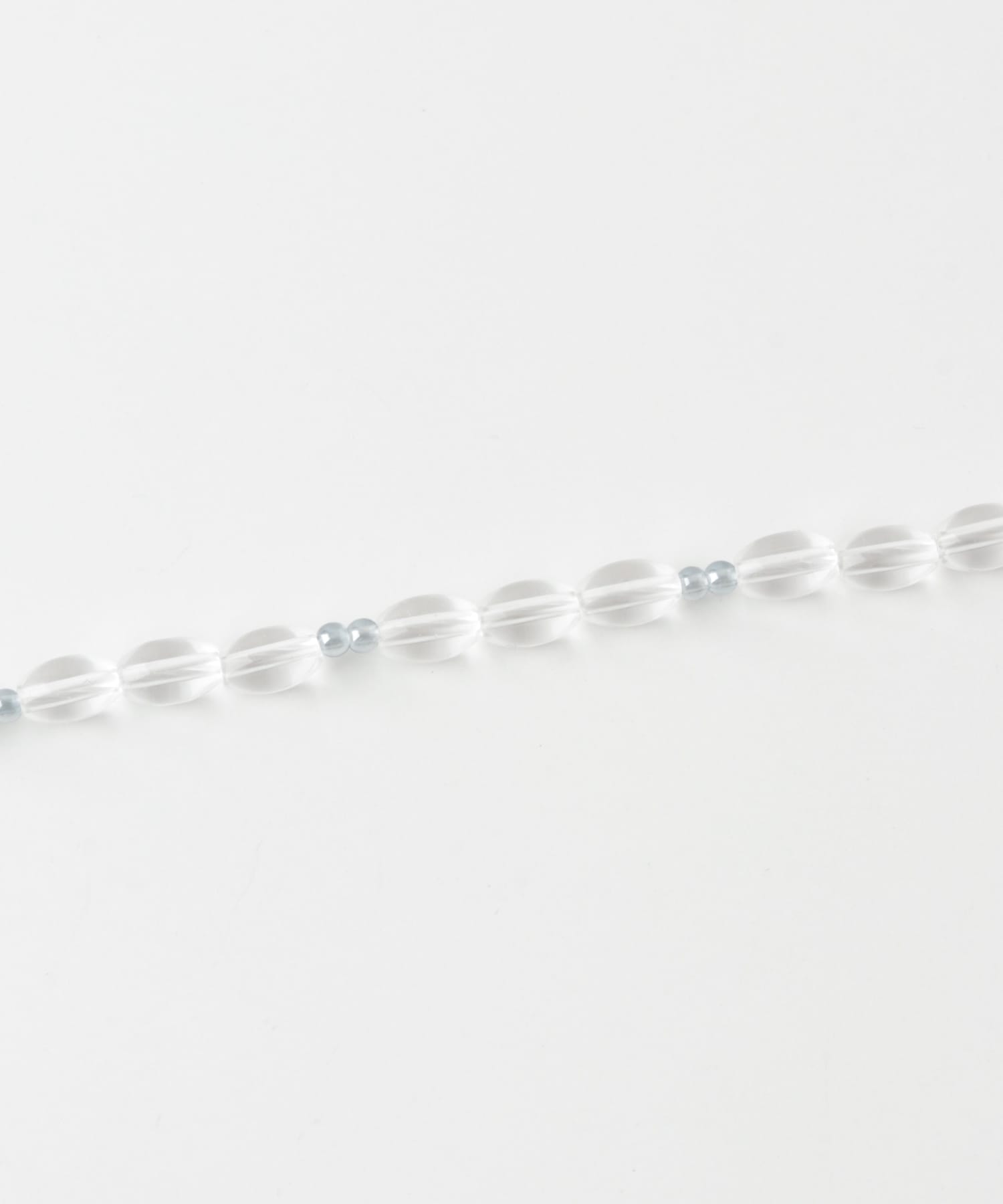 ステンレスカラートップクリアビーズネックレス CL/GR -