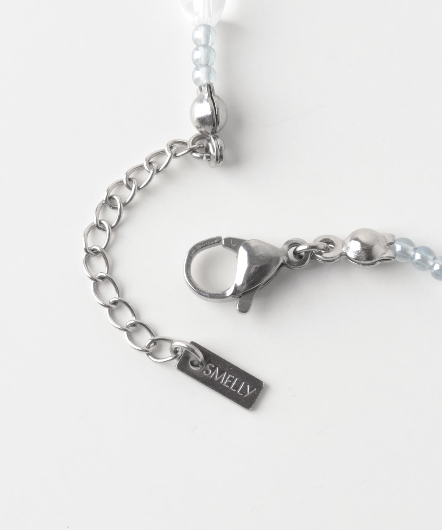 ステンレスカラートップクリアビーズネックレス CL/GR -