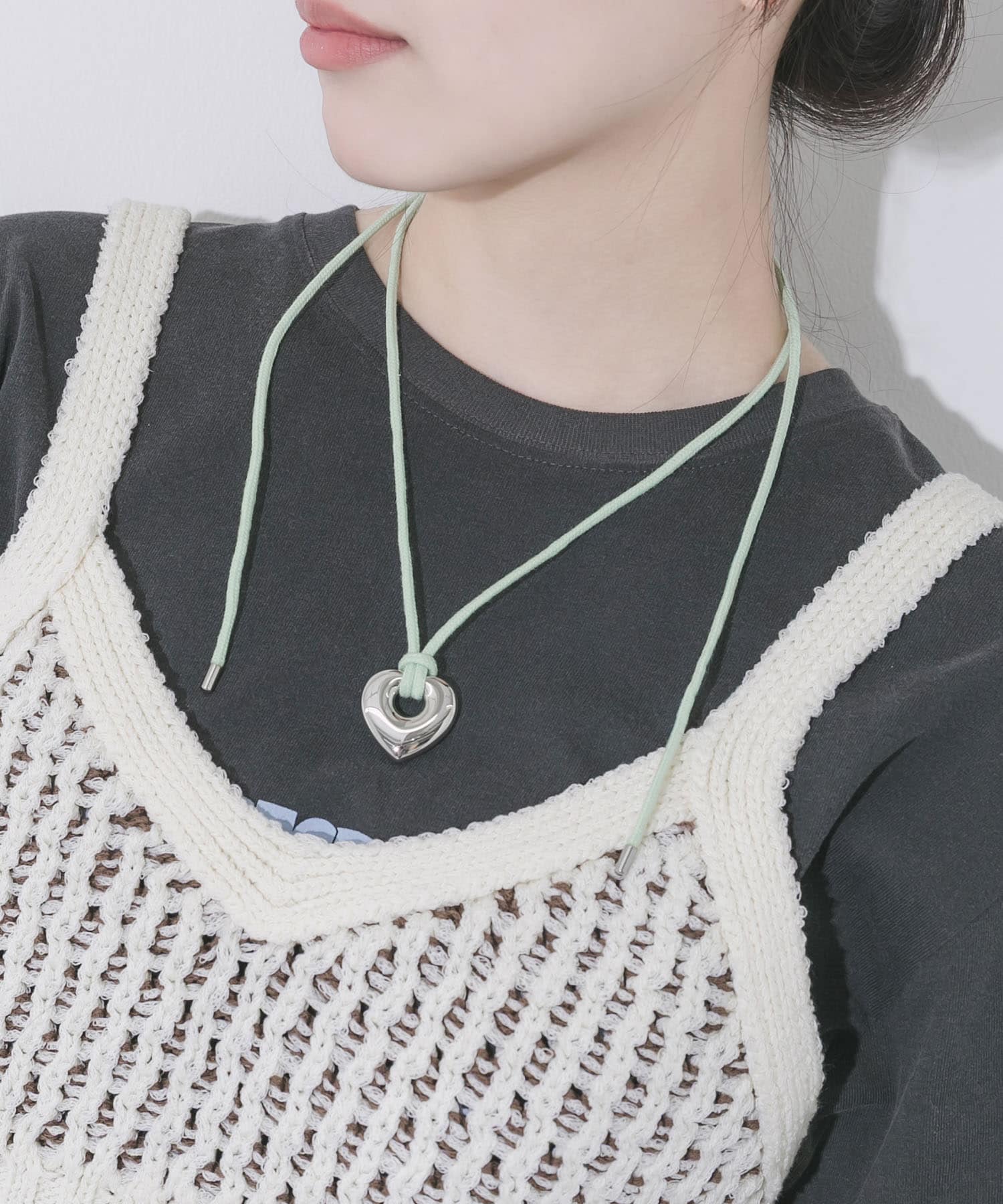 ステンレスハートトップカラーコードチョーカー