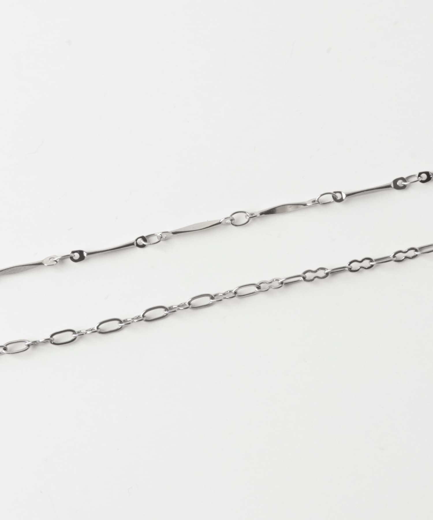 ステンレスバーチェーン2セットネックレス SLV -