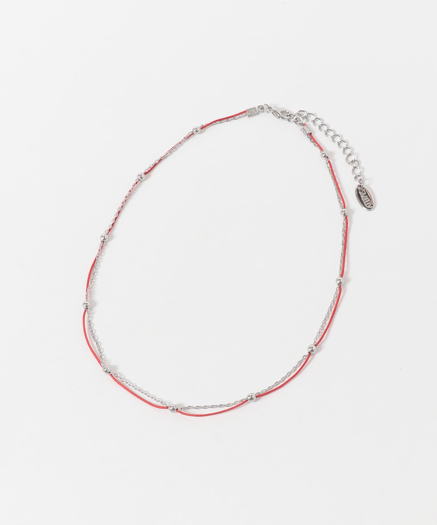 カラーコードチェーンレイヤードネックレス RE/SV -