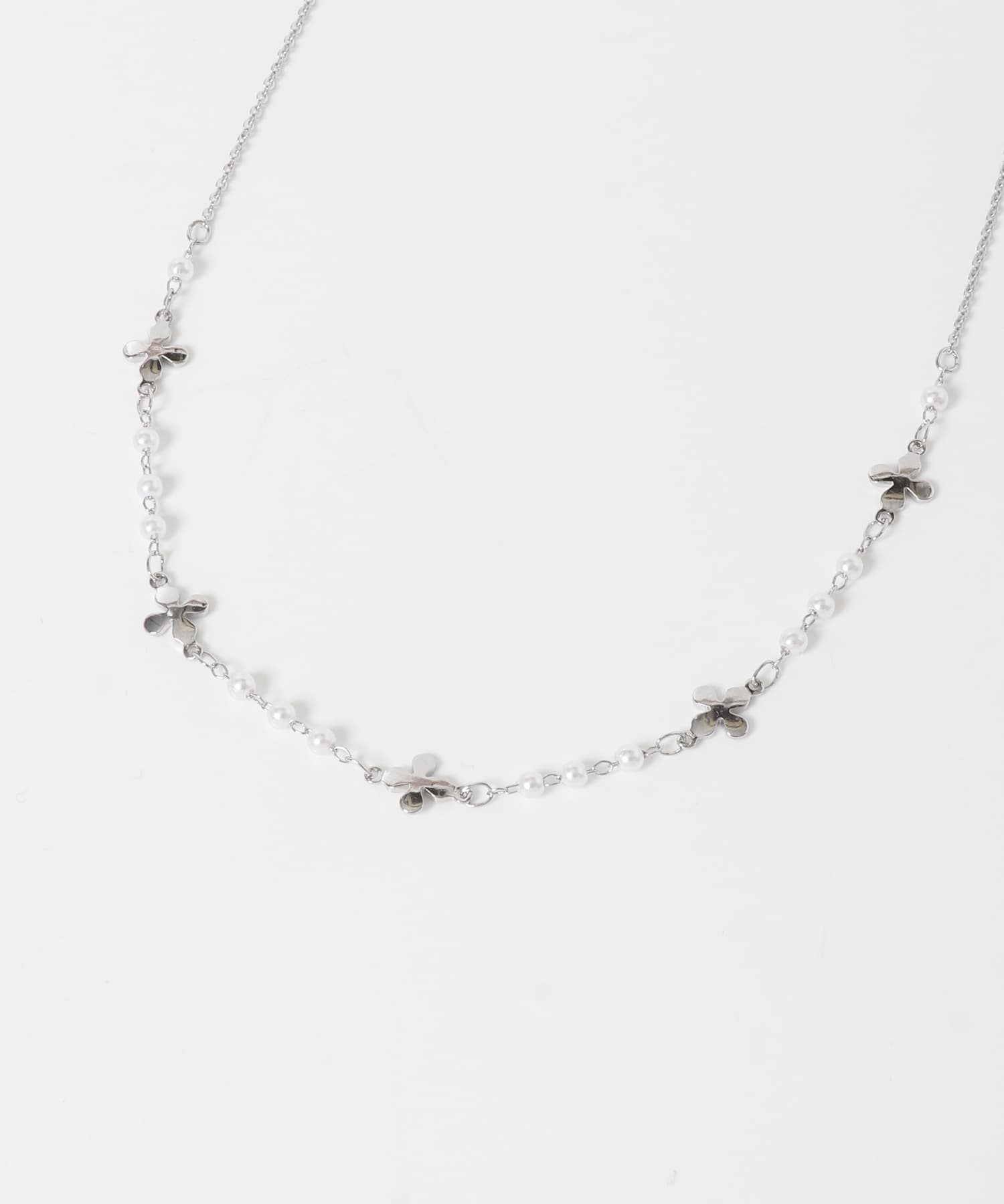 フラワーモチーフパールネックレス(- SV/WH): アクセサリー｜URBAN