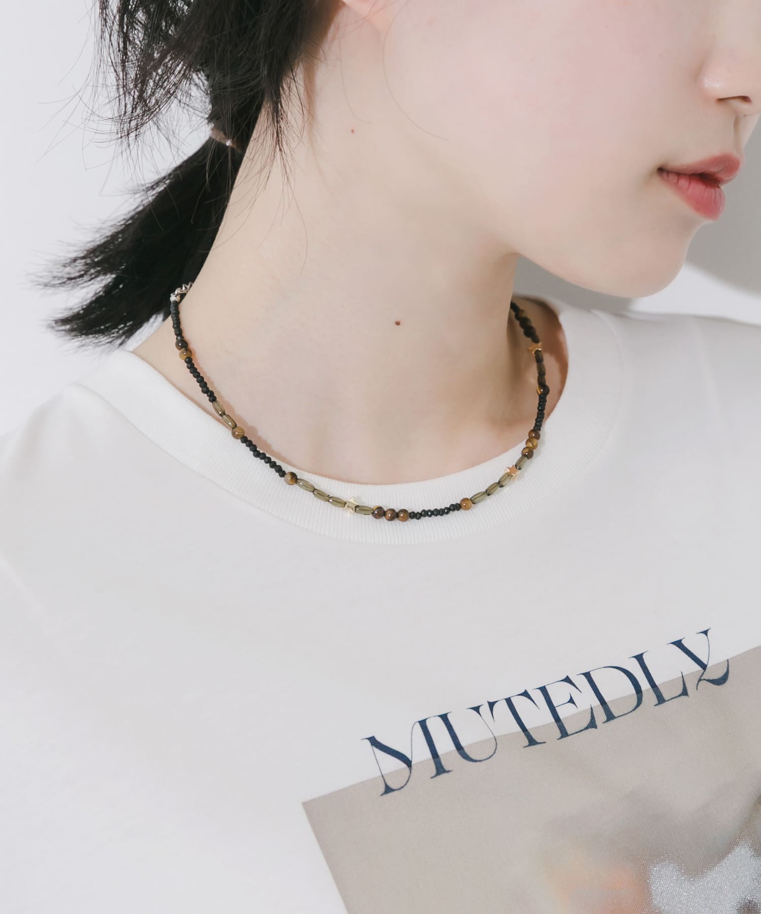 スターモチーフマルチビーズネックレス(- BR/BK): アクセサリー｜URBAN