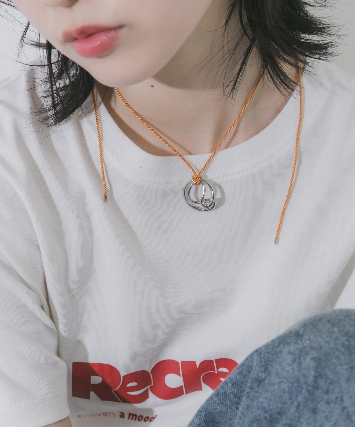 メタルトップカラーコードチョーカーネックレス LBR/SV -