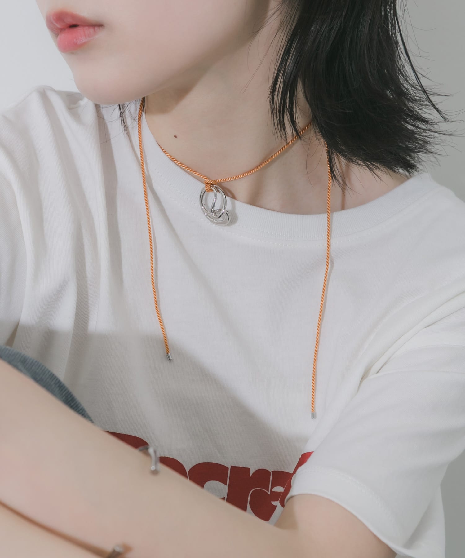 メタルトップカラーコードチョーカーネックレス LBR/SV -