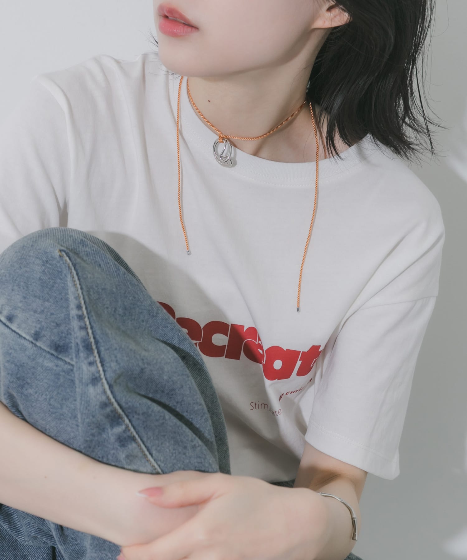 メタルトップカラーコードチョーカーネックレス LBR/SV -