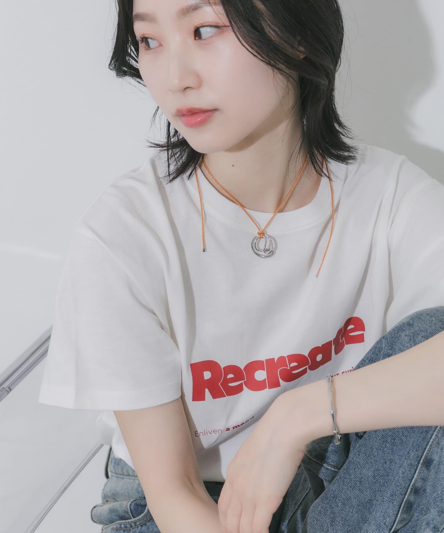 メタルトップカラーコードチョーカーネックレス LBR/SV -