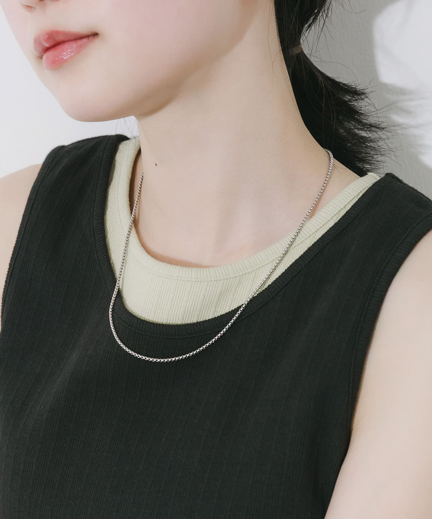 ステンレスベネチアンチェーンネックレス SLV -