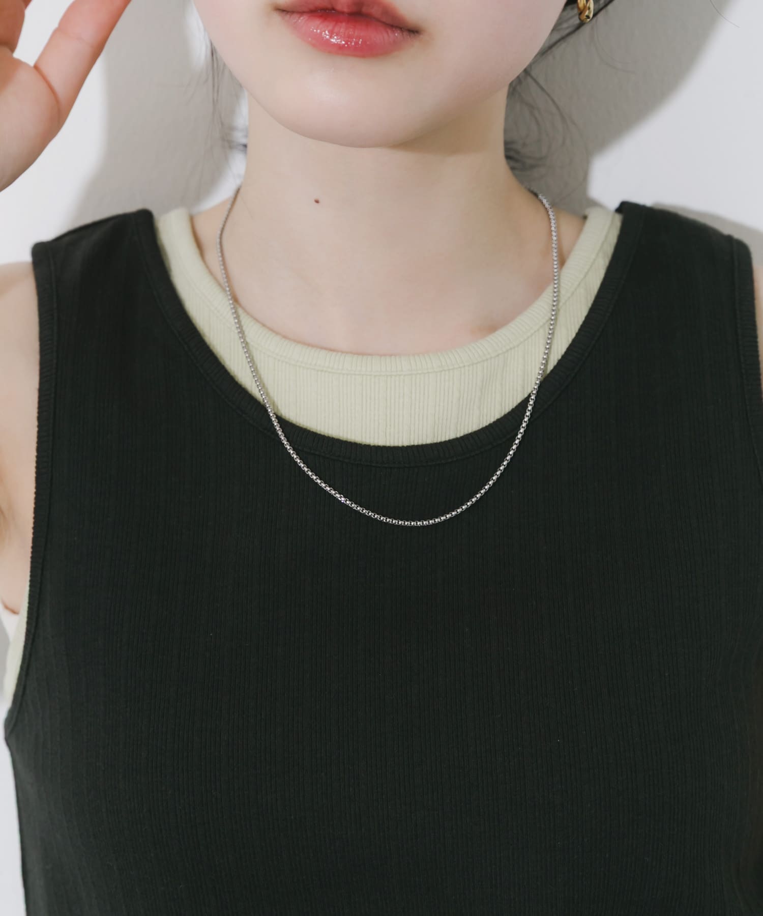 ステンレスベネチアンチェーンネックレス SLV -