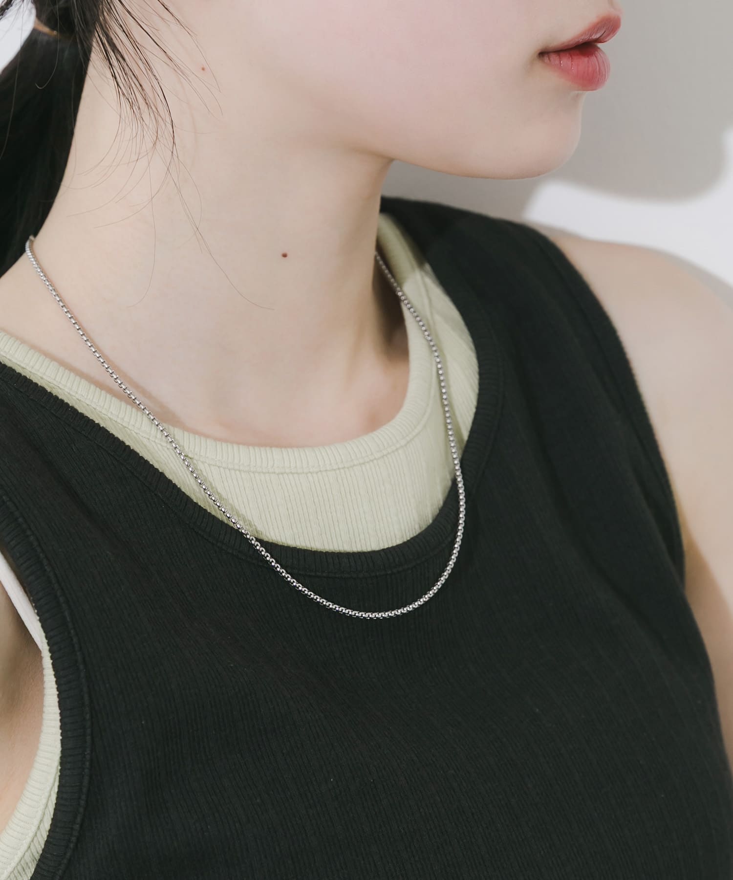 ステンレスベネチアンチェーンネックレス SLV -