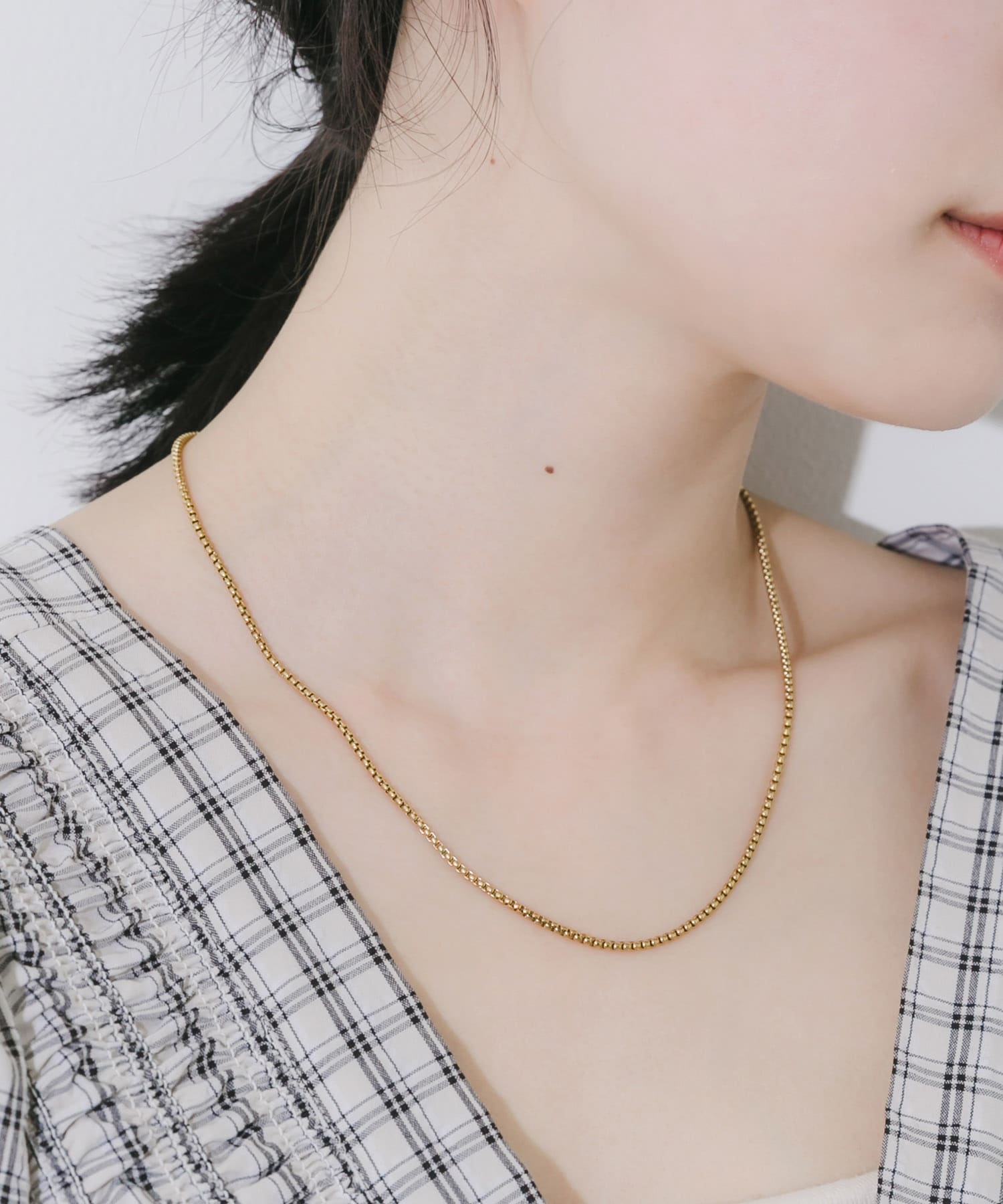 ステンレスベネチアンチェーンネックレス GLD -