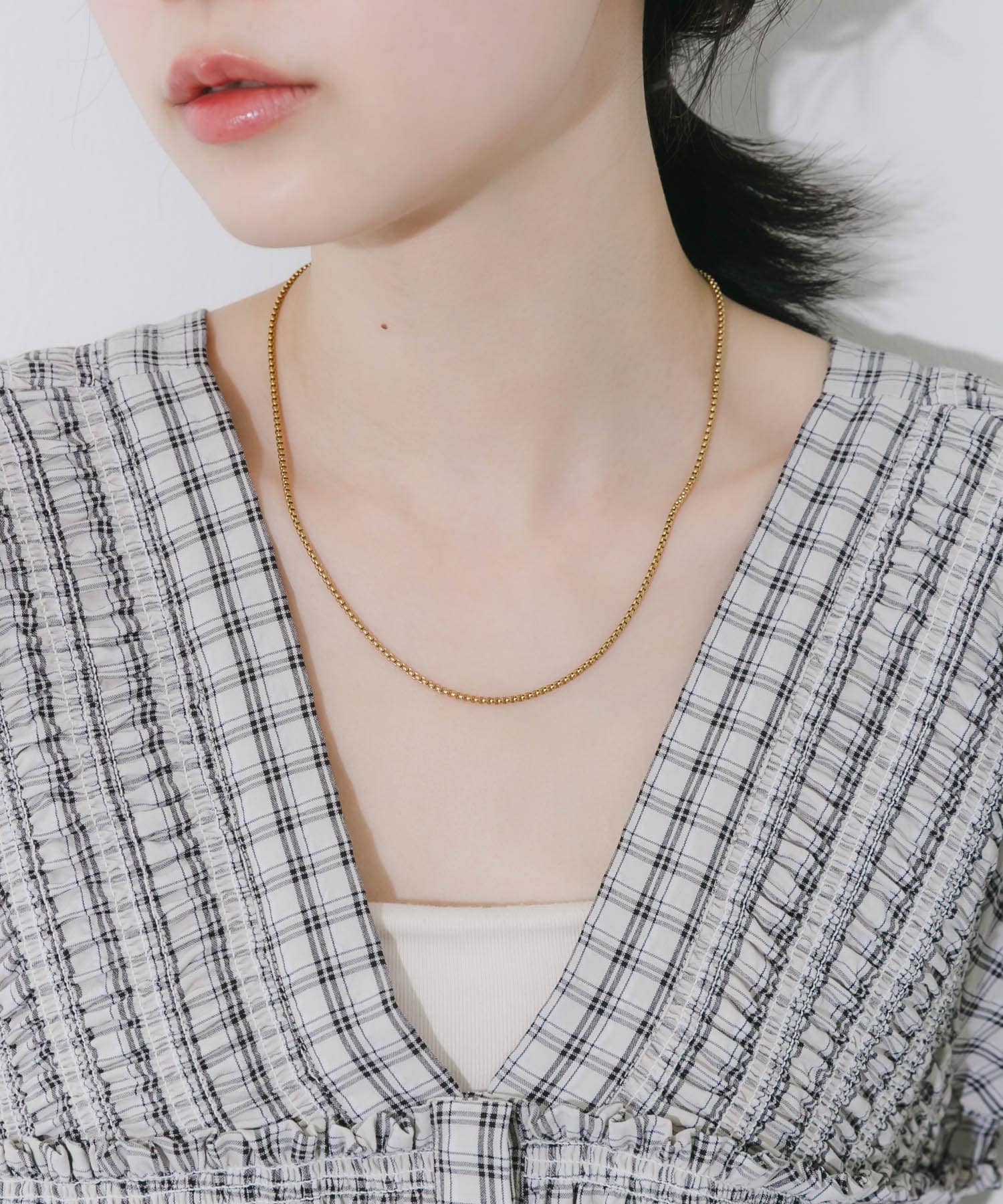 ステンレスベネチアンチェーンネックレス GLD -