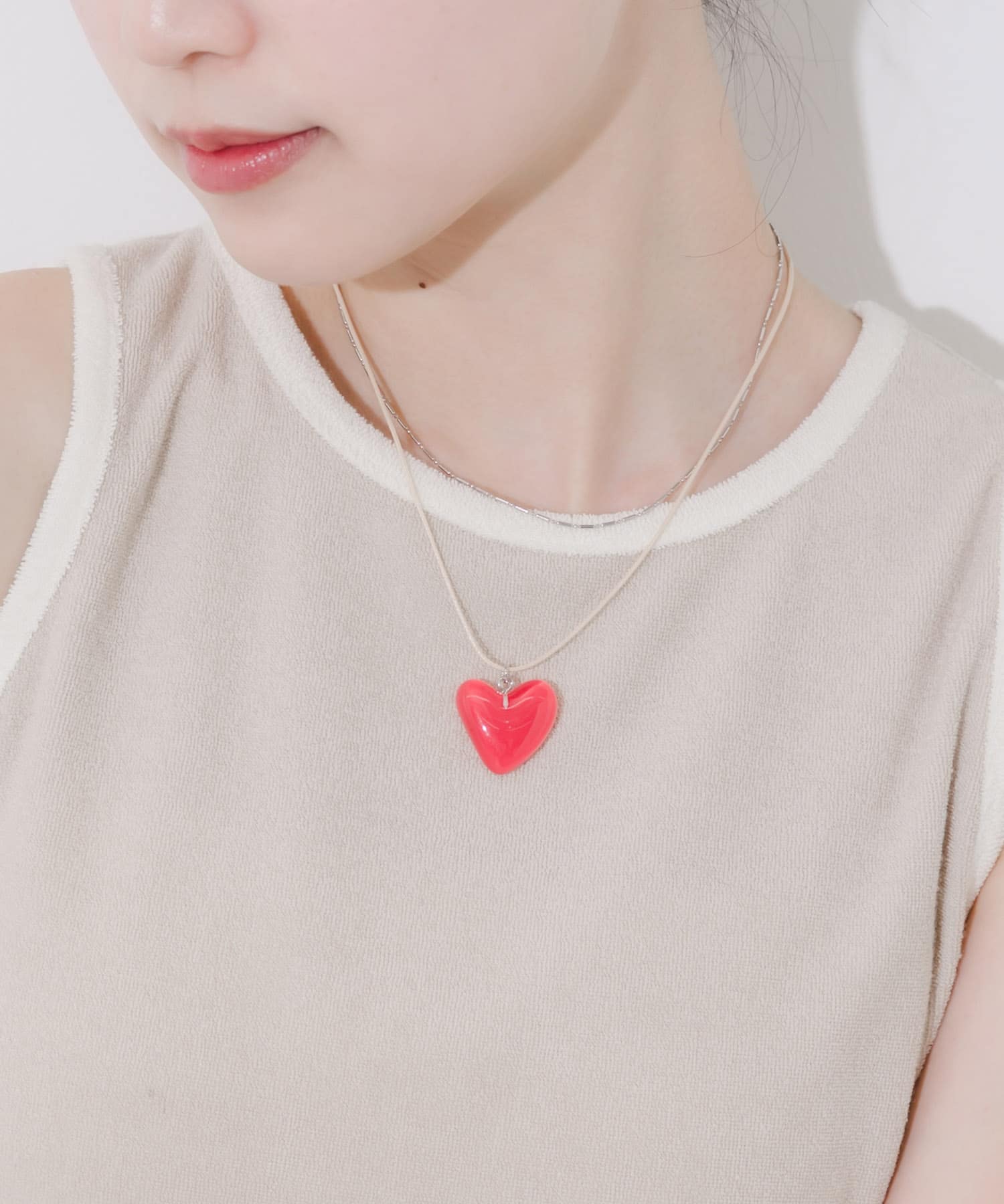 ハレルヤバレリーナ　ネックレス　ハート　赤 ジェリーハート2セットネックレス(- RE/SV): アクセサリー｜URBAN
