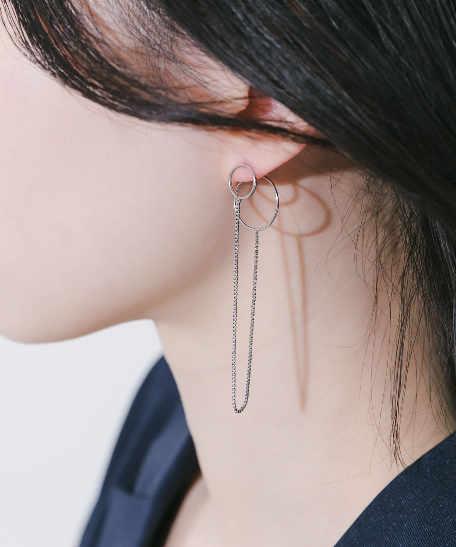 ステンレスダブルリングチェーンピアス(- SLV): アクセサリー｜URBAN