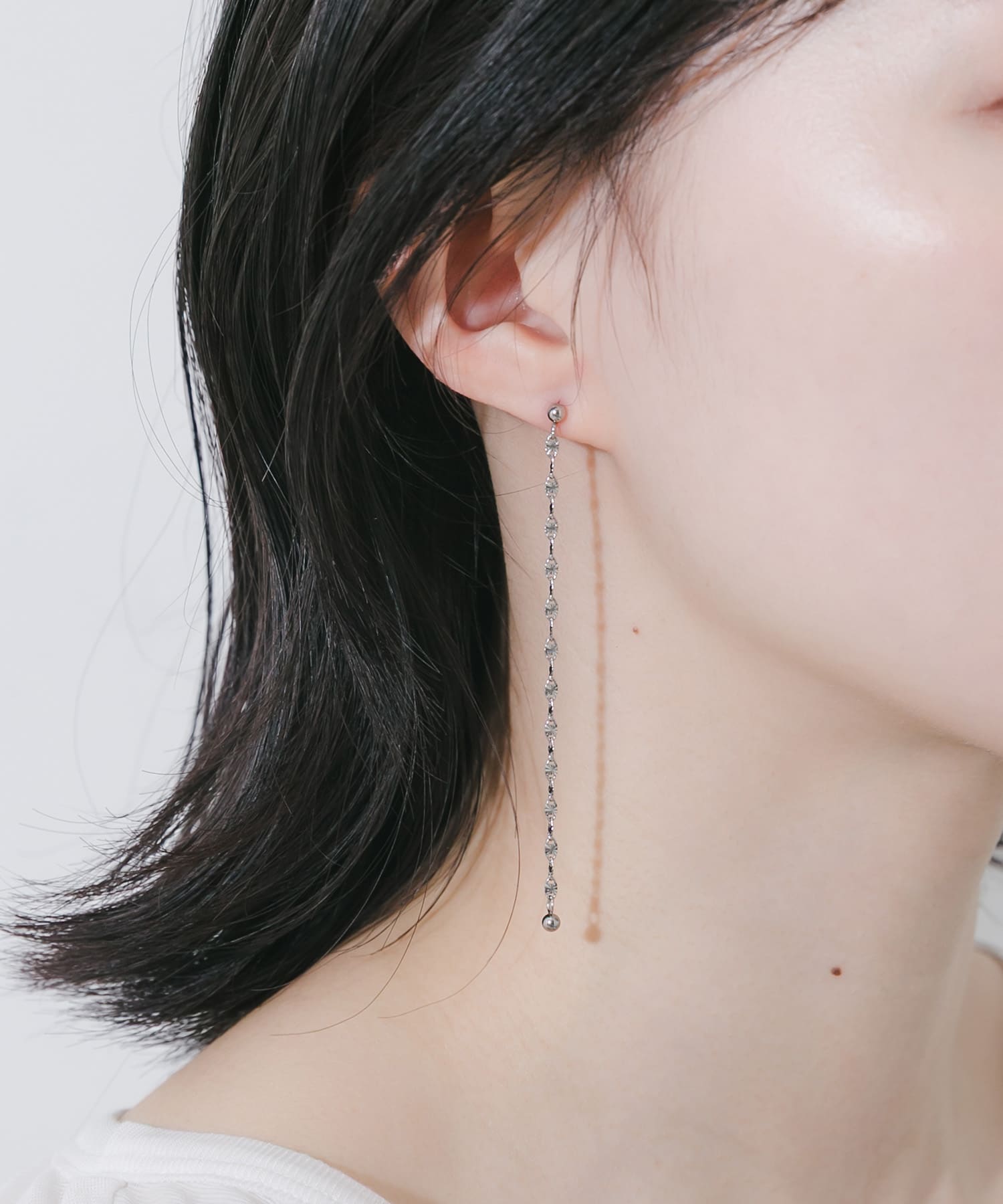 ステンレス2WAYペタルチェーンピアス SLV -