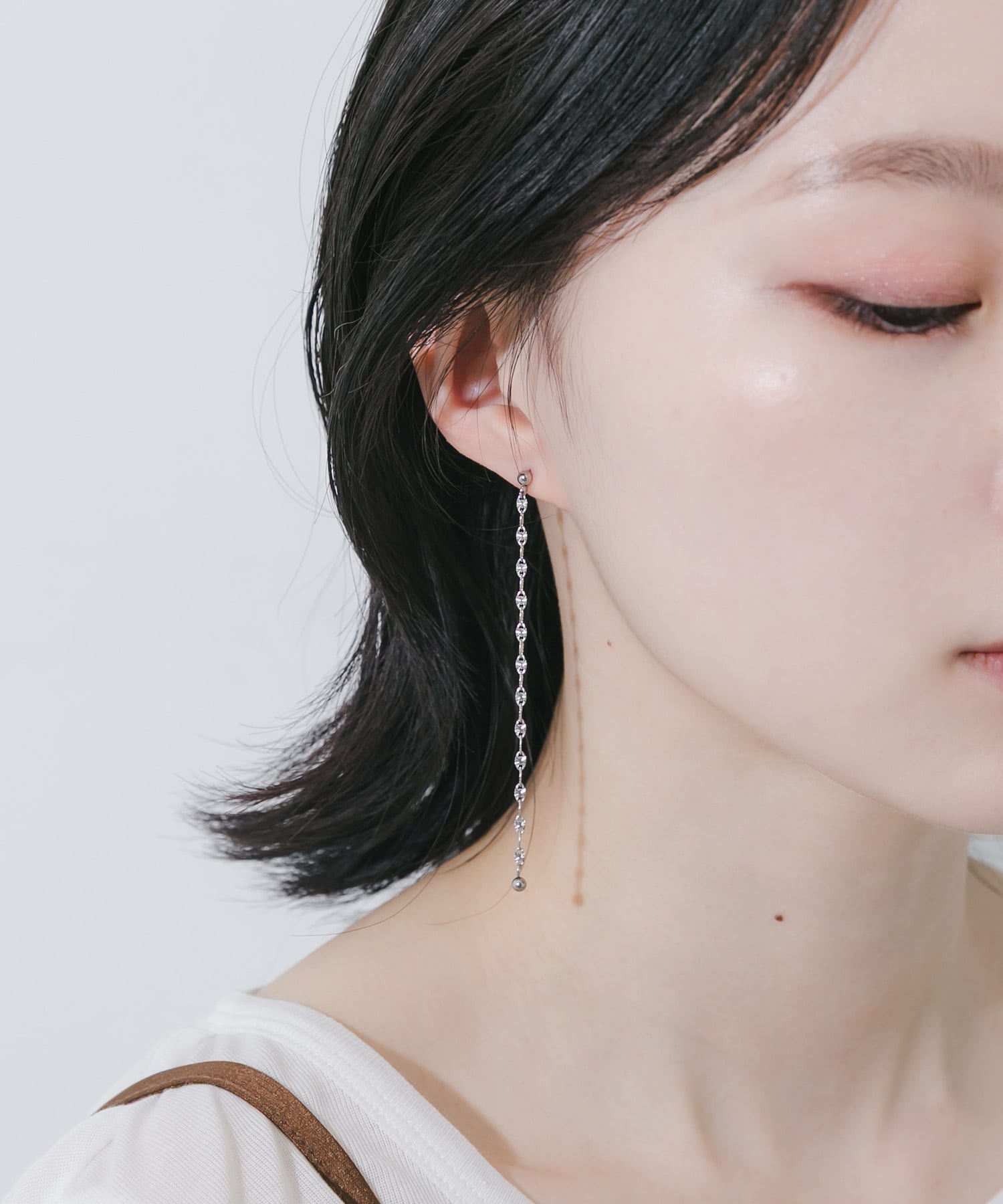 ステンレス2WAYペタルチェーンピアス SLV -