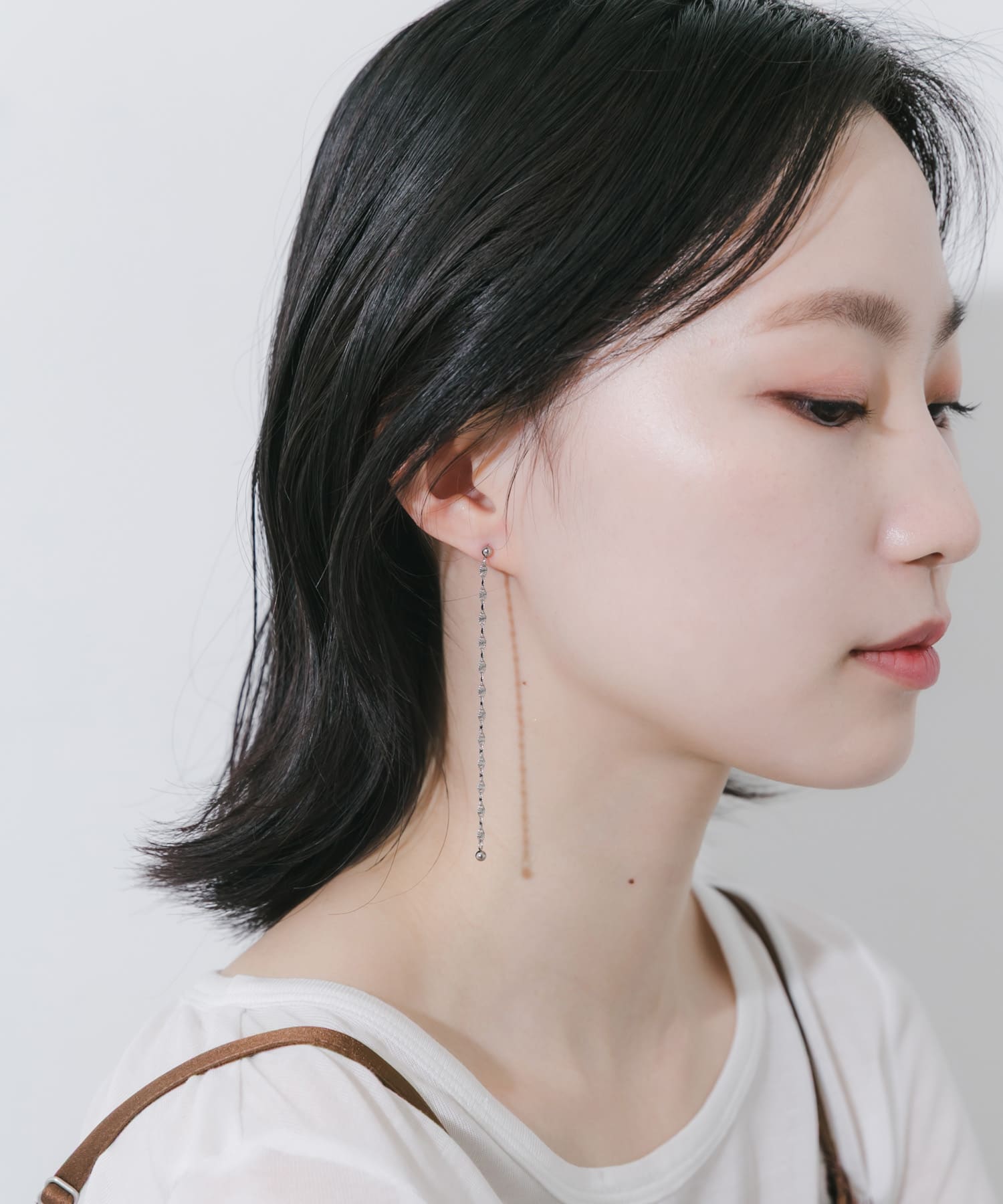 ステンレス2WAYペタルチェーンピアス SLV -