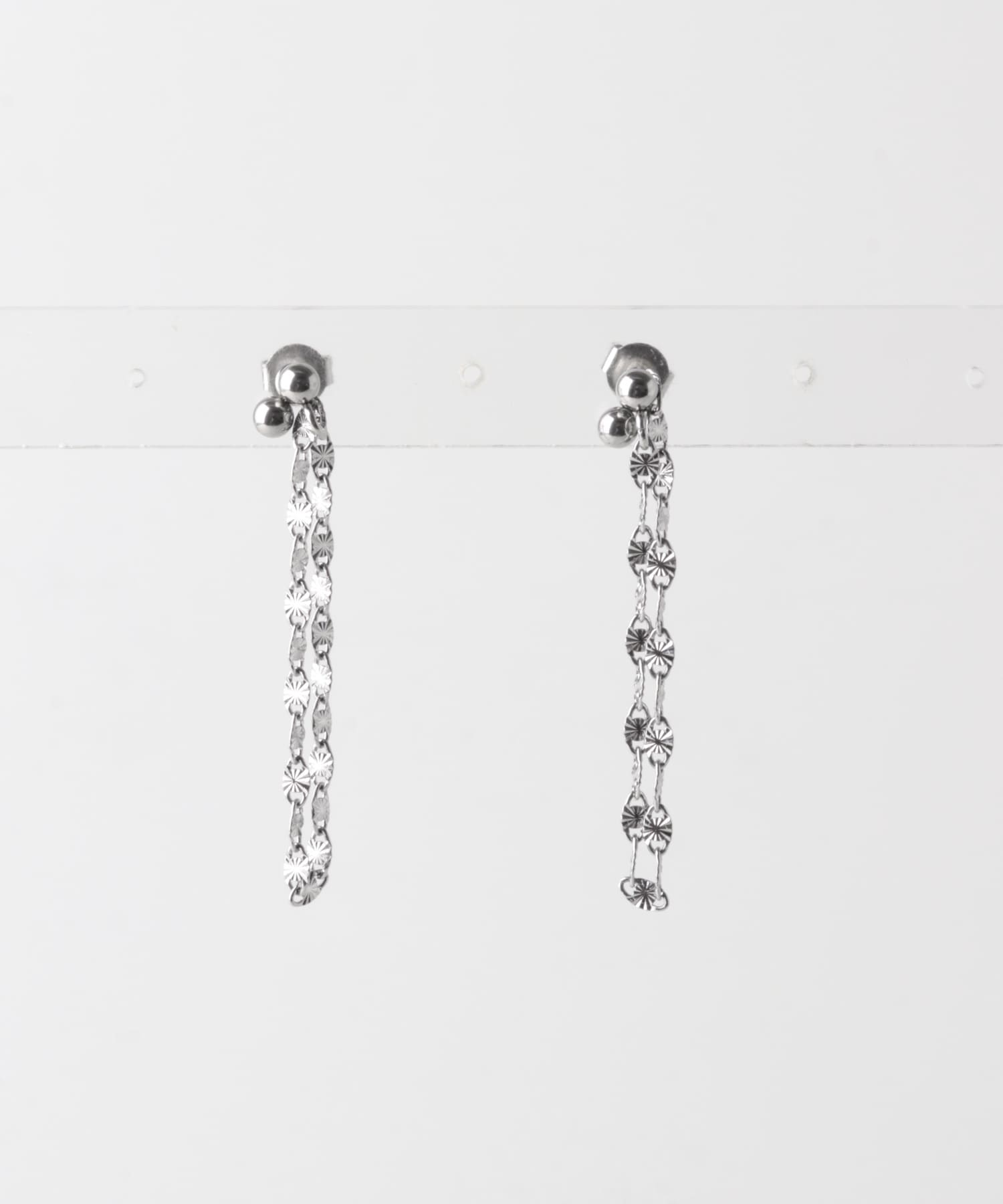 ステンレス2WAYペタルチェーンピアス SLV -