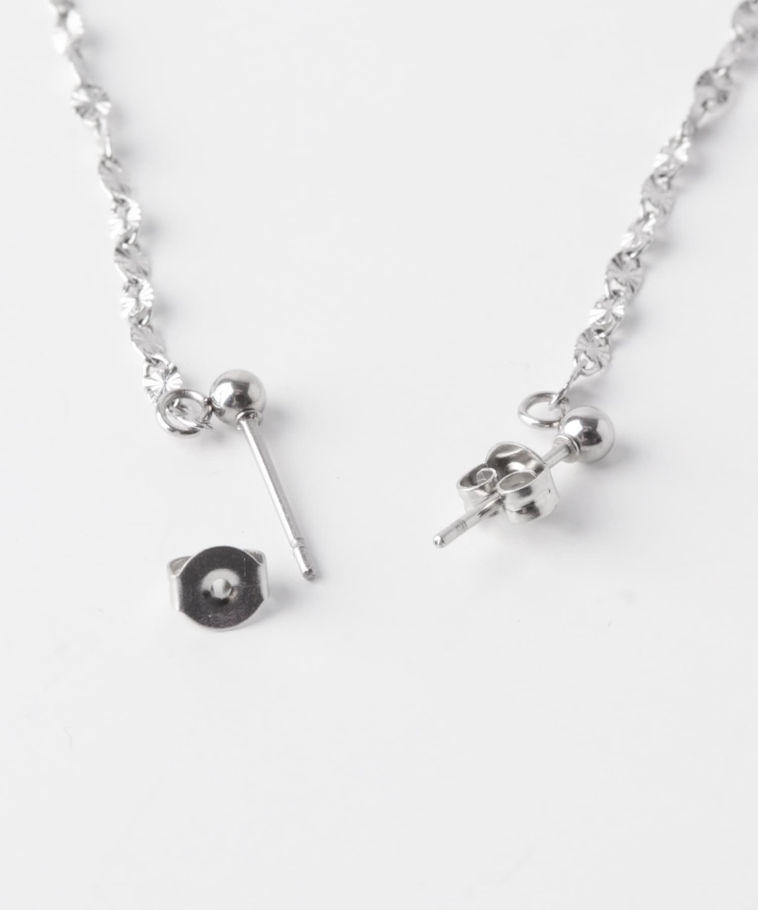 ステンレス2WAYペタルチェーンピアス SLV -