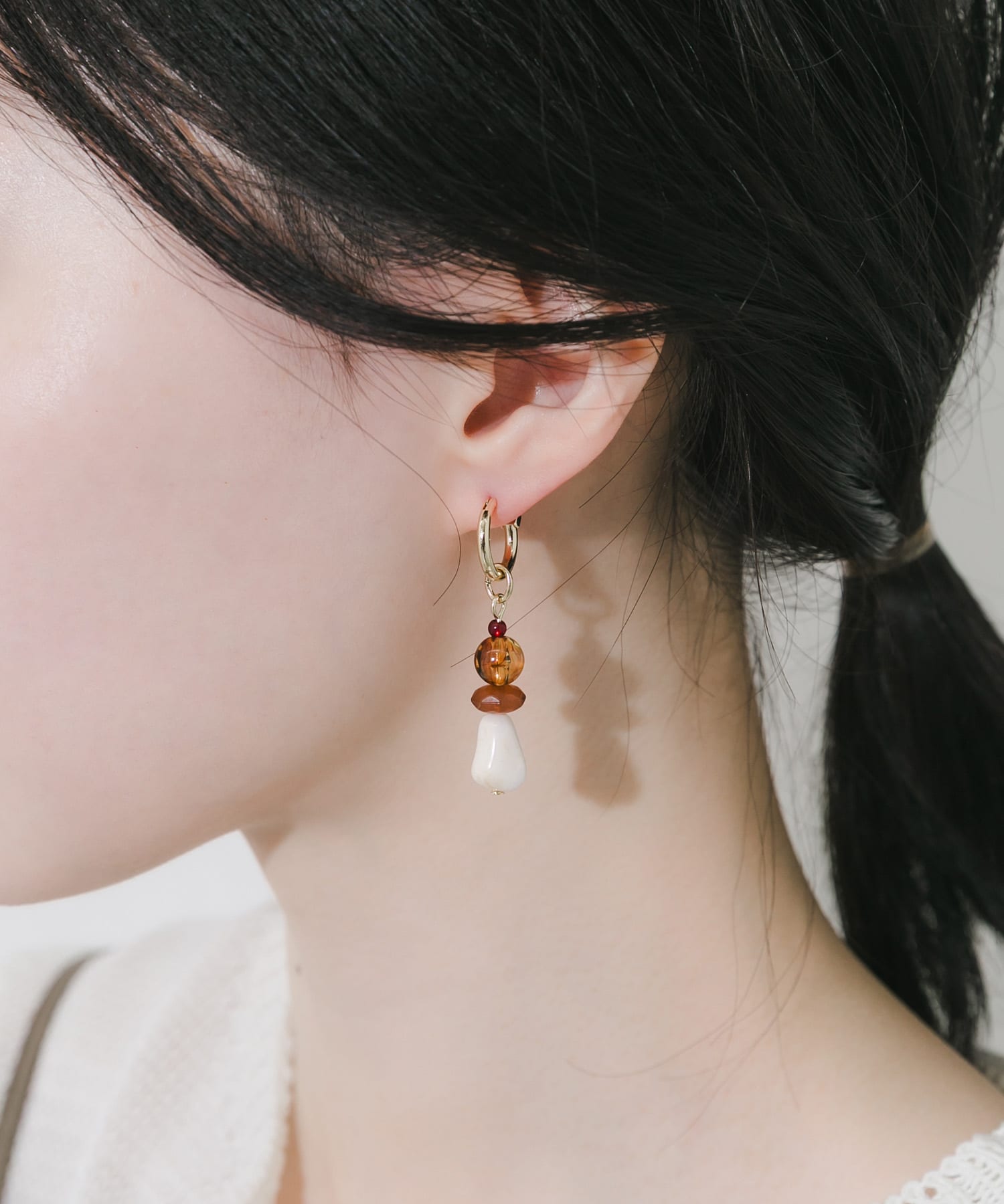 マルチモチーフピアス BR/GD -