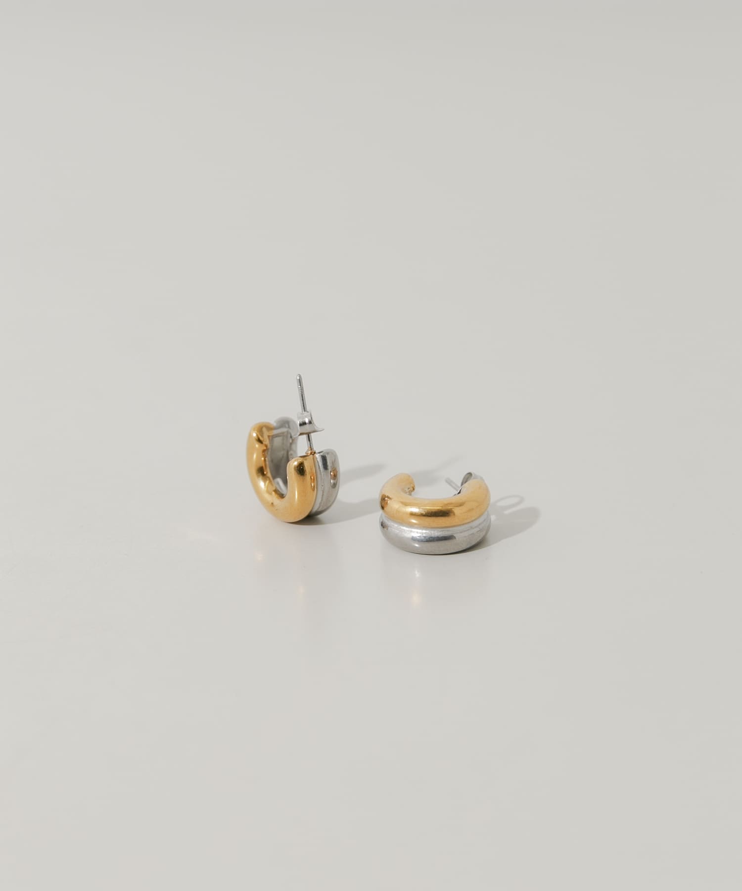 ステンレスコンビフープピアス SV/GD -