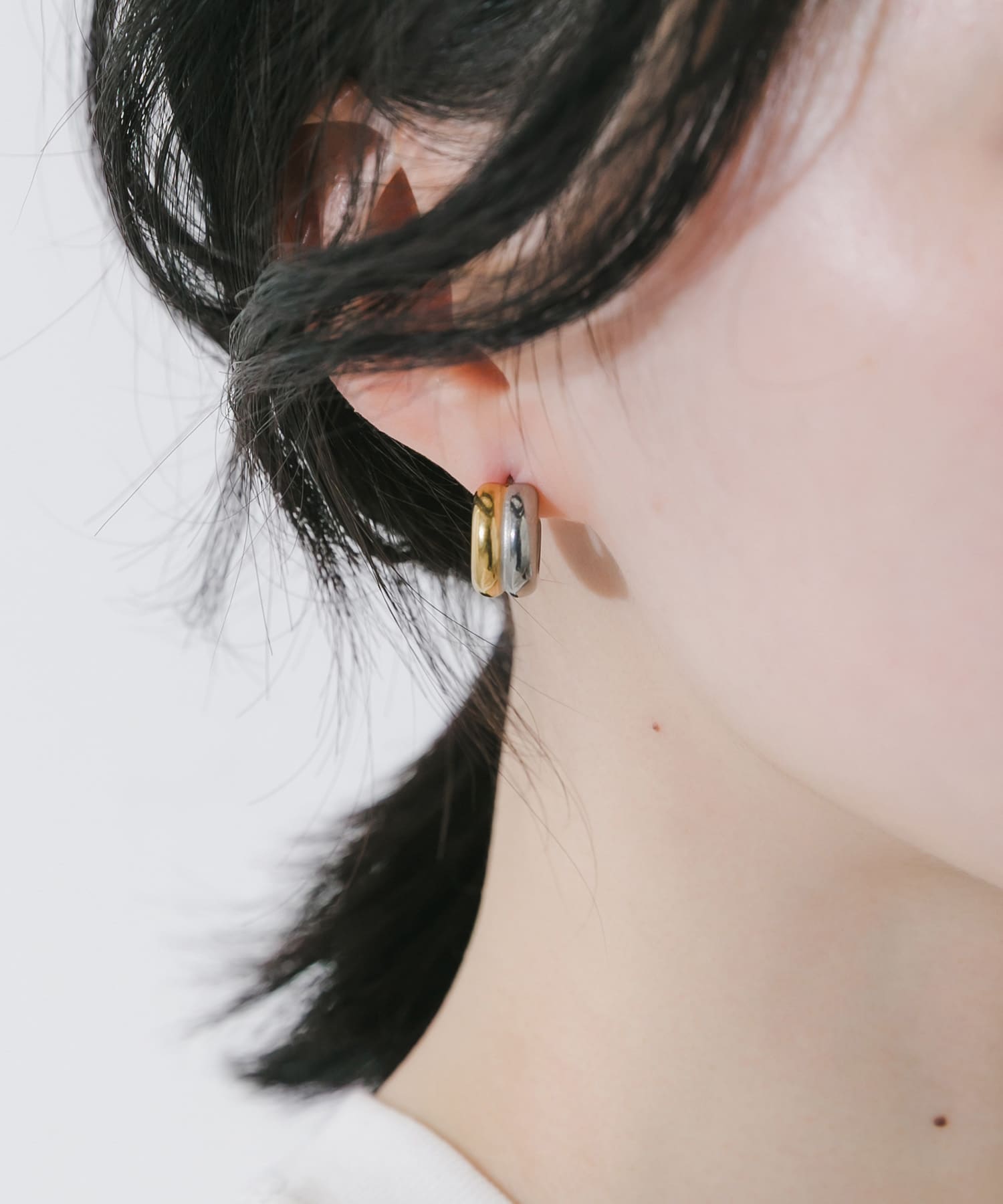 ステンレスコンビフープピアス SV/GD -