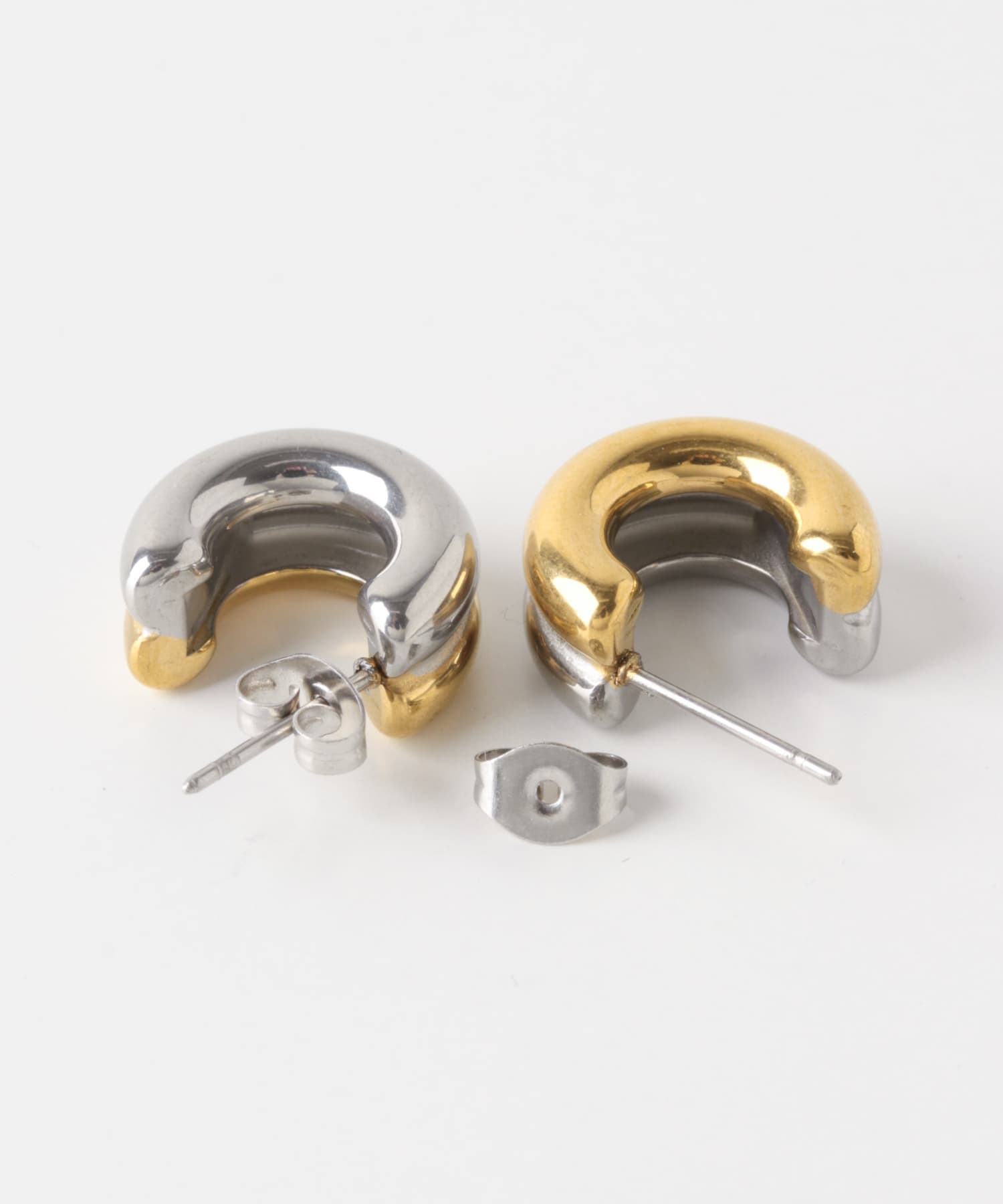 ステンレスコンビフープピアス SV/GD -