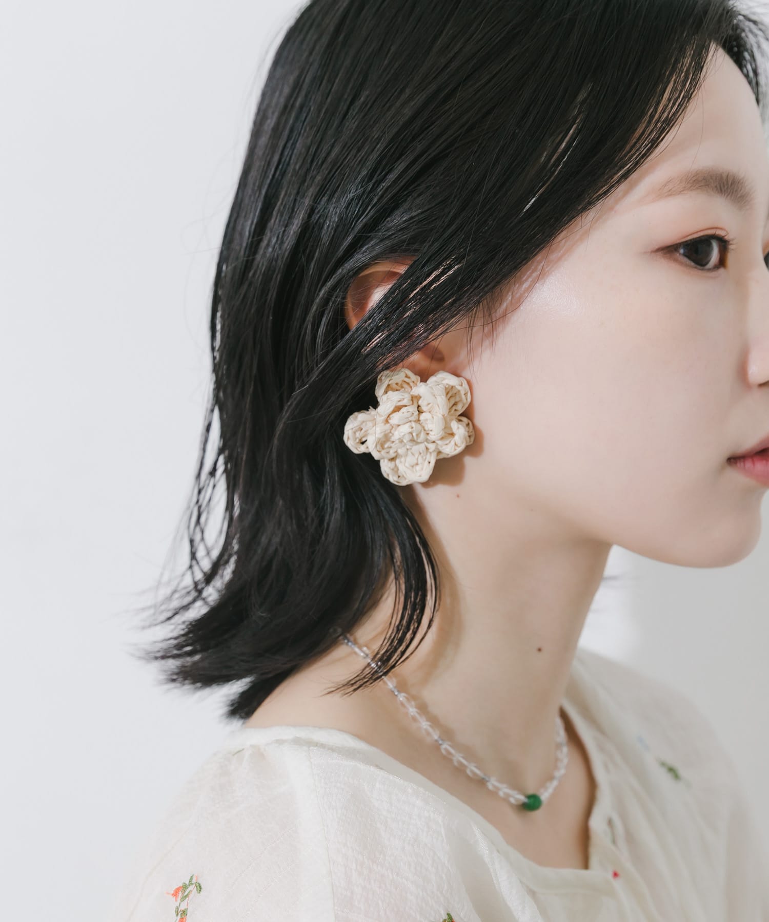 ブレイドフラワーピアス