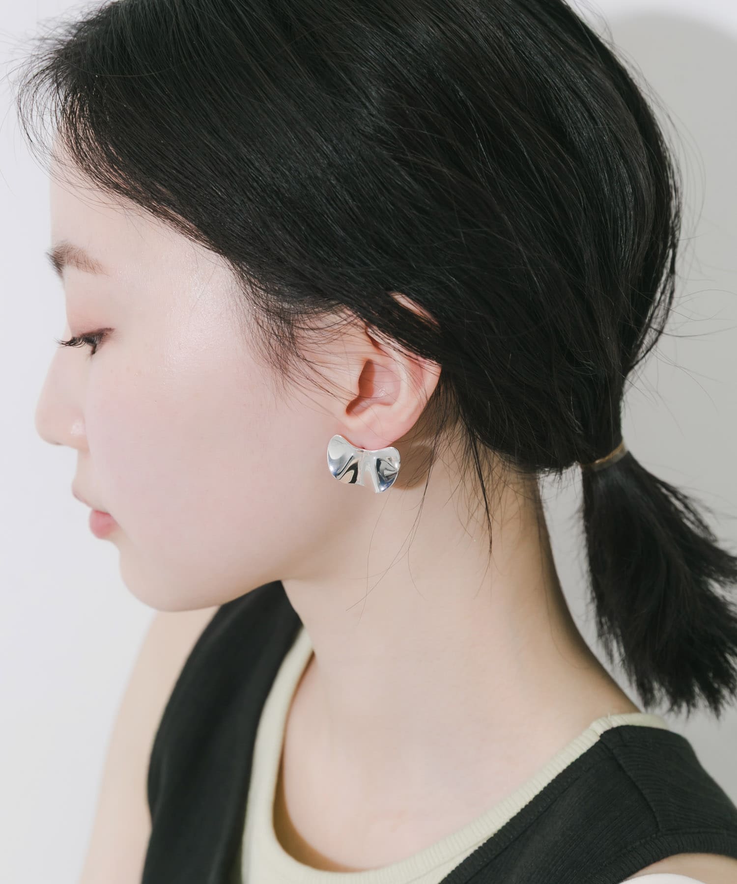メタルドレープピアス SLV -