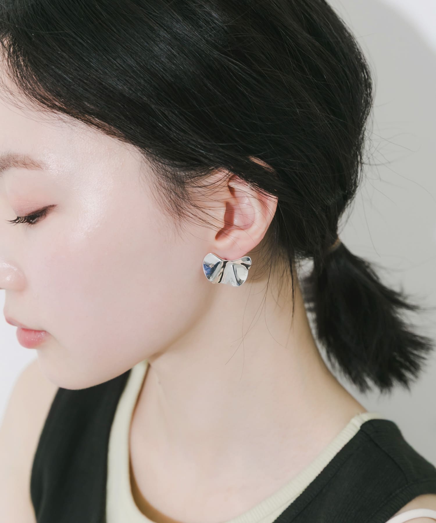 メタルドレープピアス SLV -