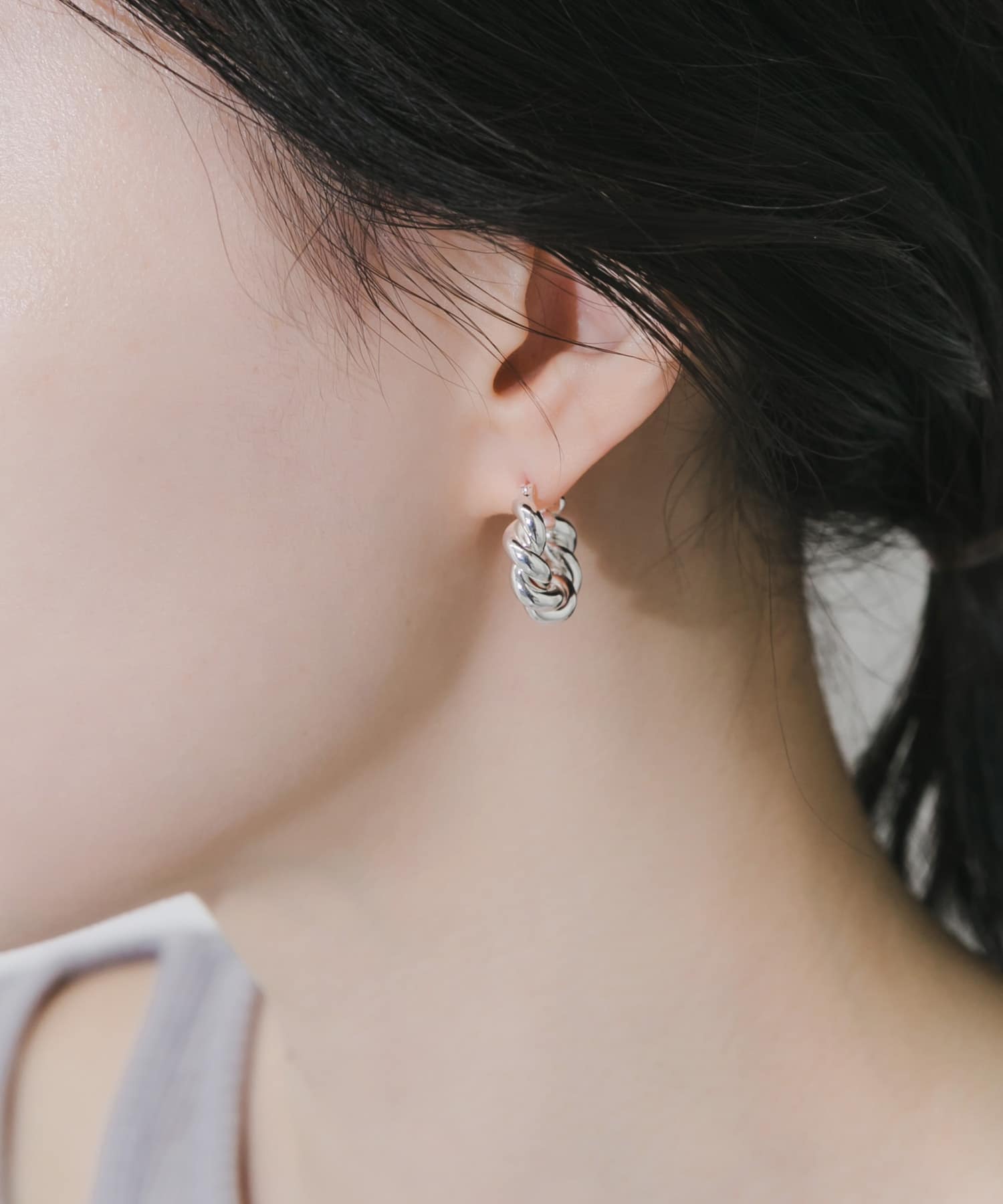 プランプツイストフープピアス SLV -