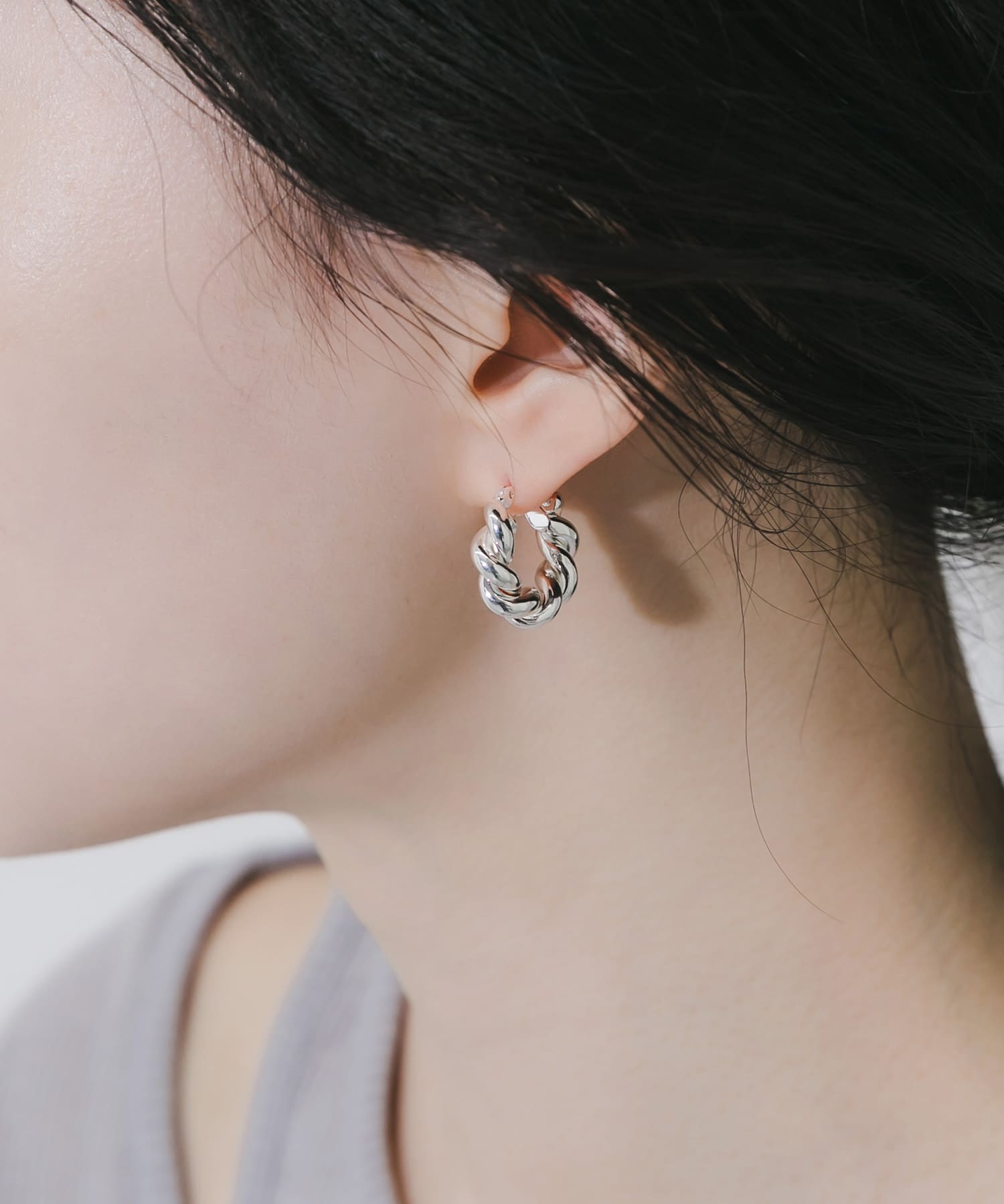 プランプツイストフープピアス SLV -