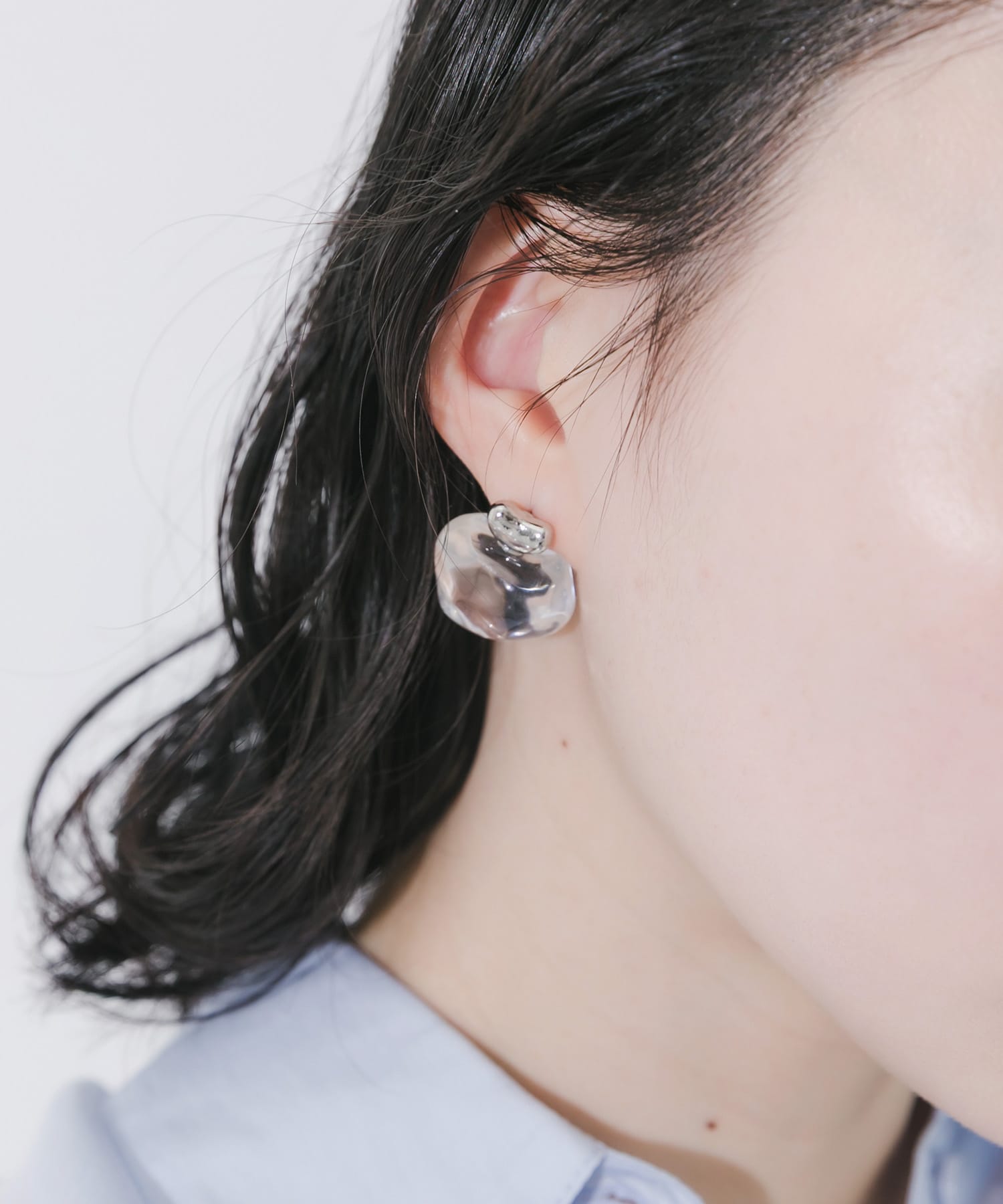 キューブアイスドロップピアス CLR -