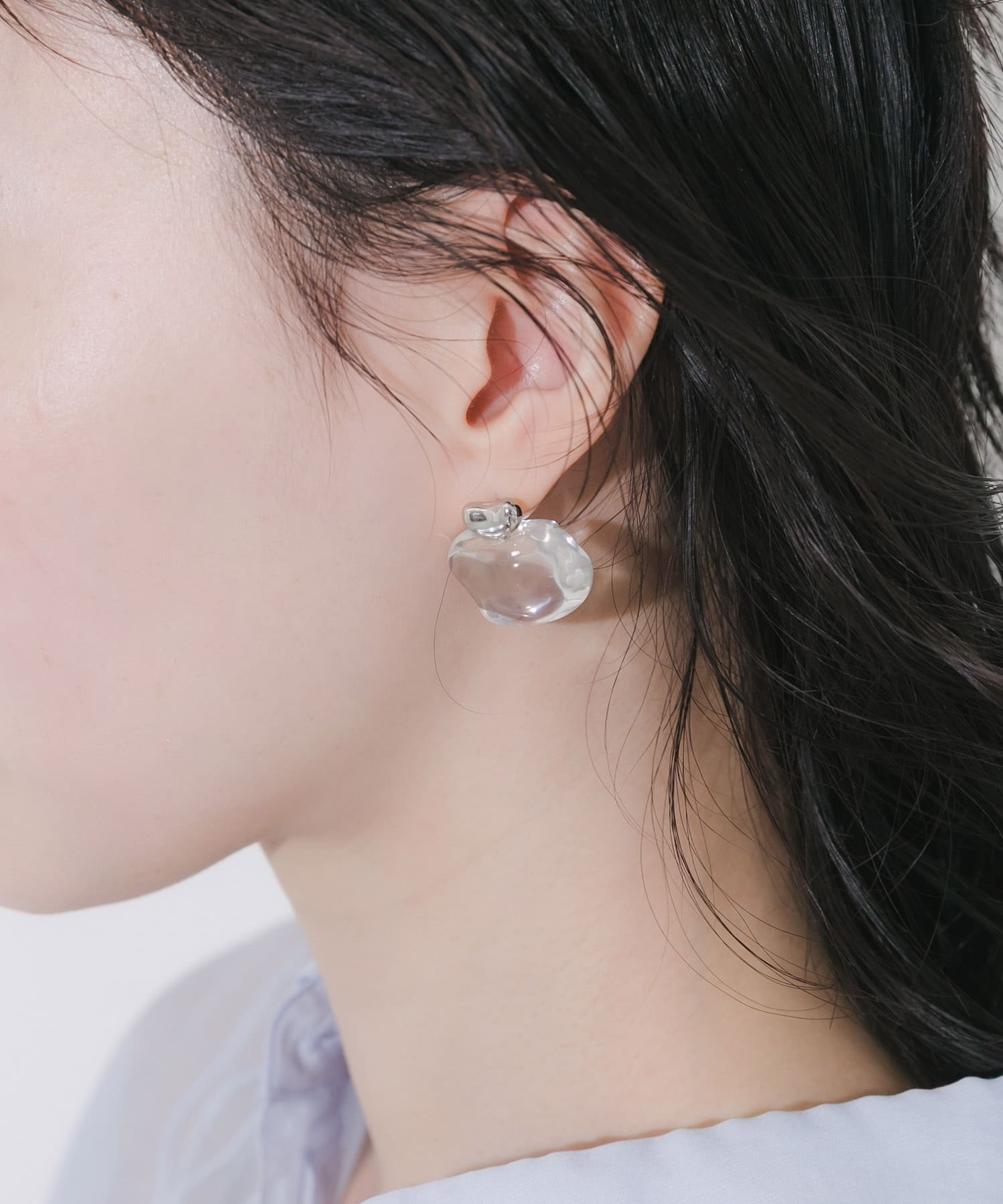キューブアイスドロップピアス CLR -