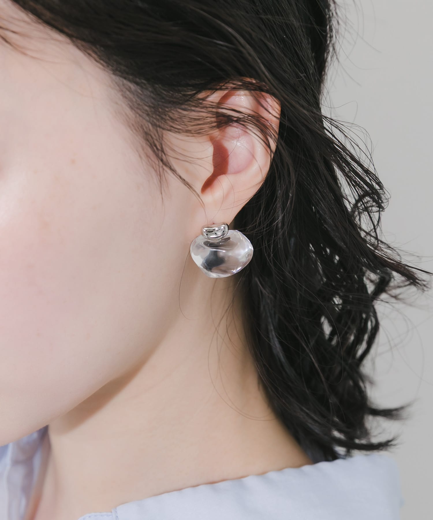 キューブアイスドロップピアス CLR -