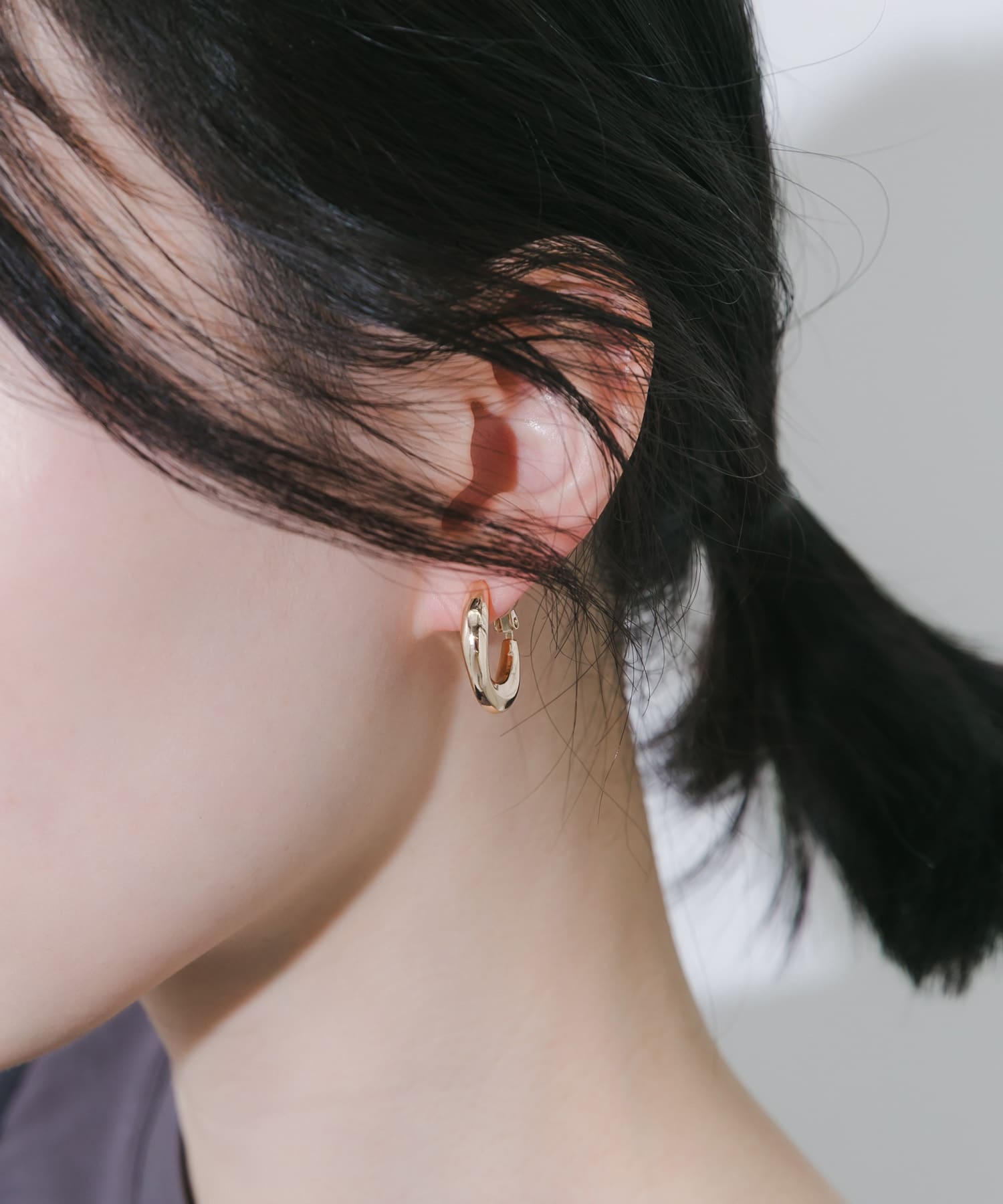 メタルカーブフープイヤリング