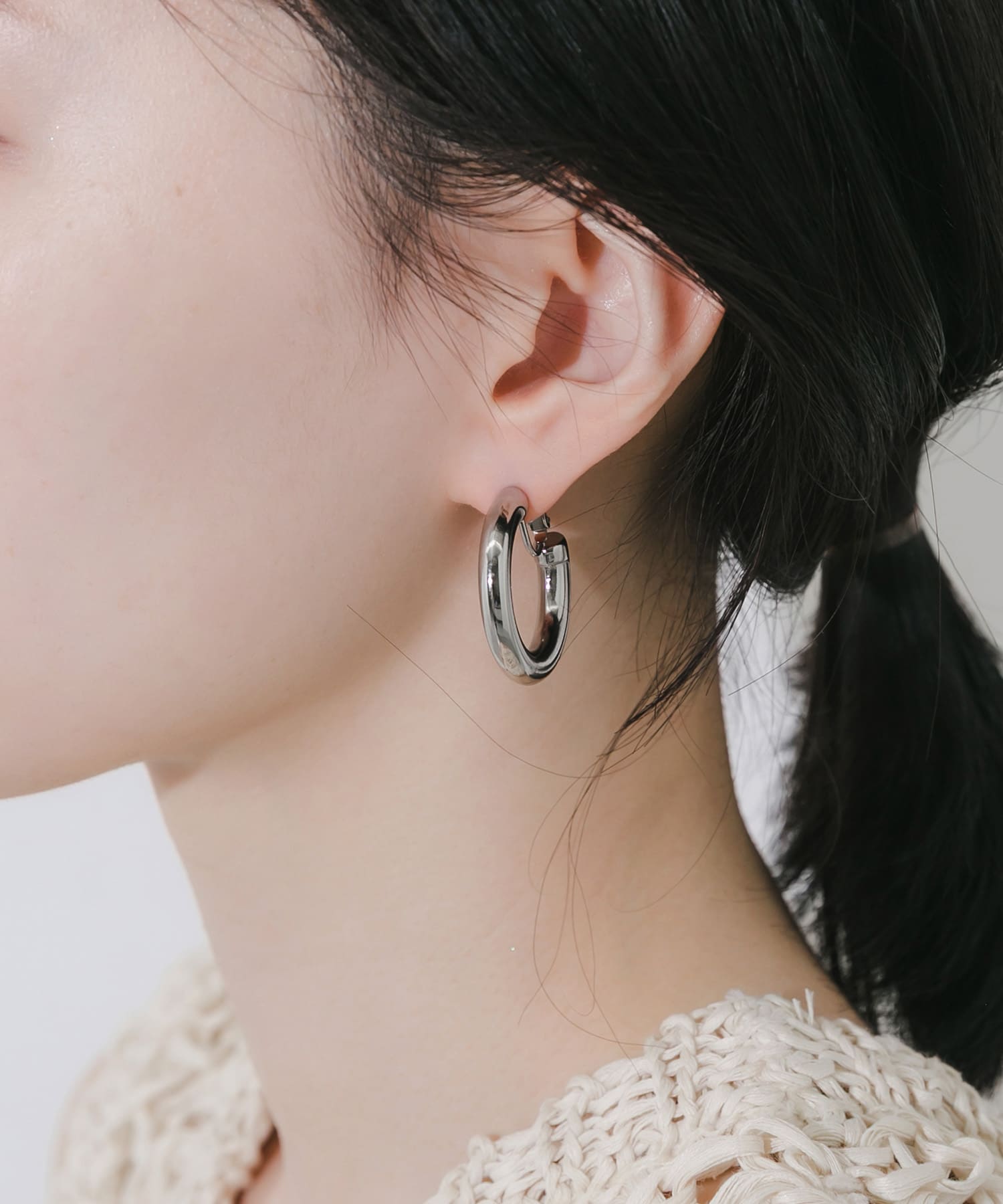 ステンレスボリュームフープイヤリング