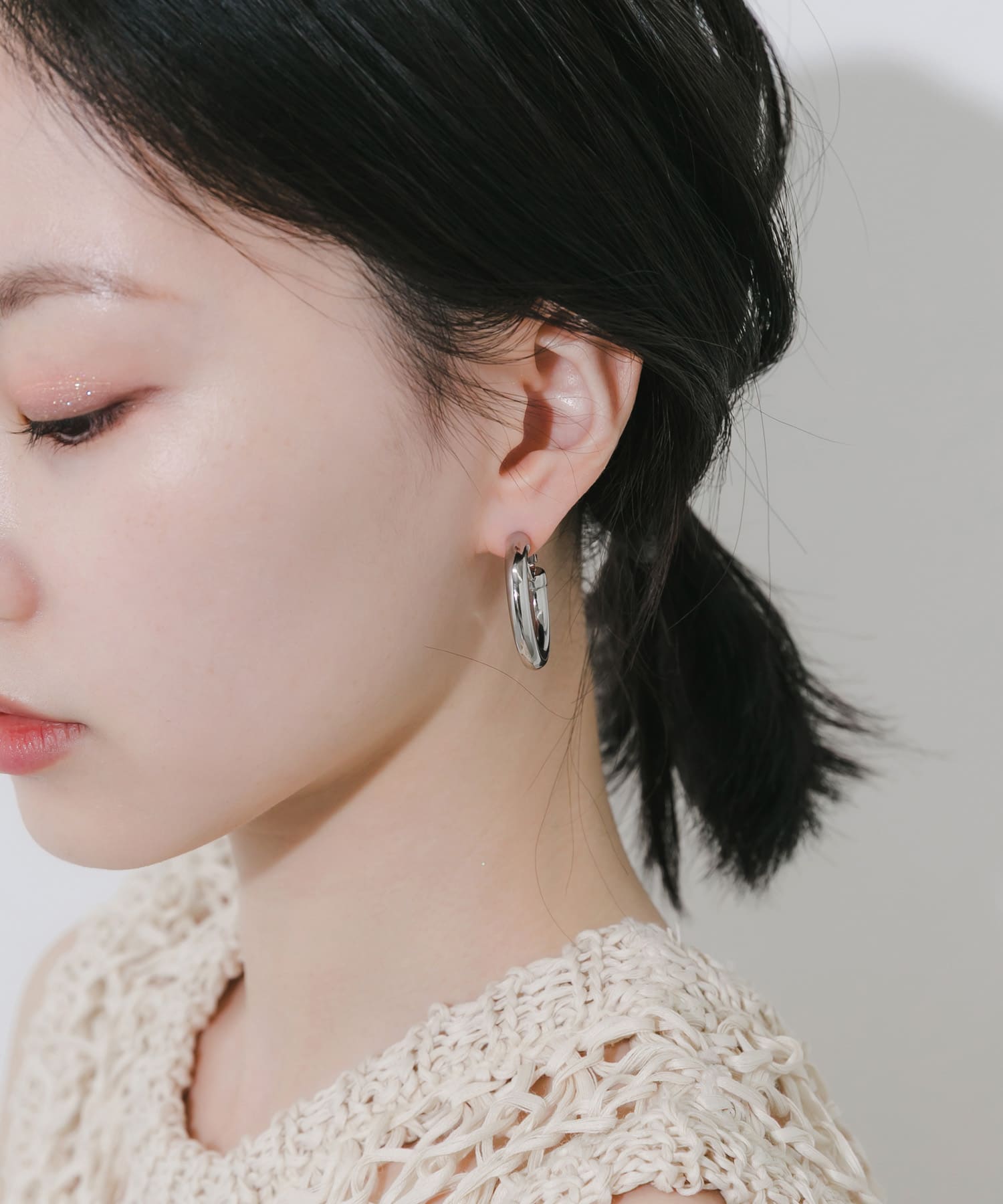 ステンレスボリュームフープイヤリング SLV -