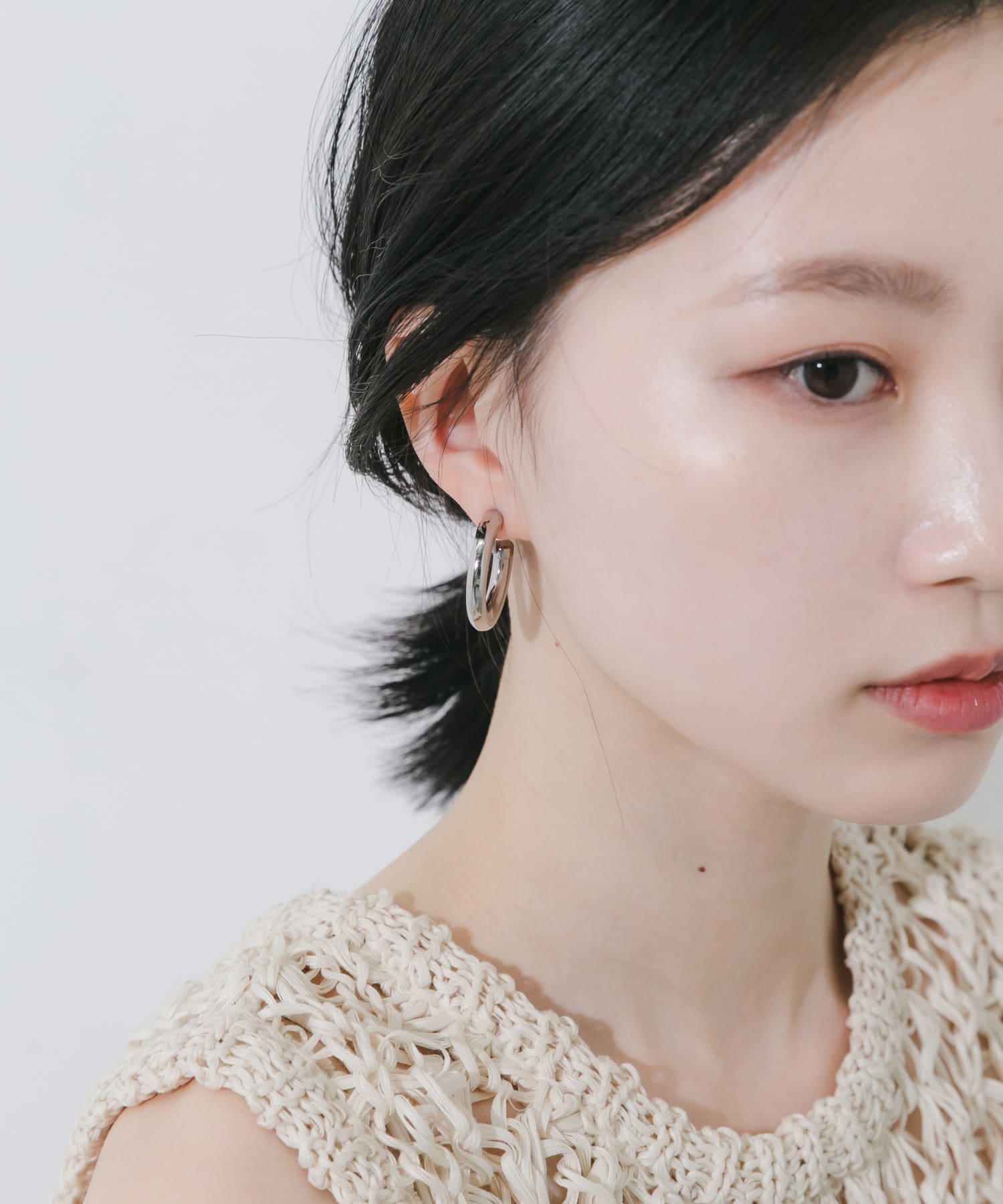 ステンレスボリュームフープイヤリング SLV -