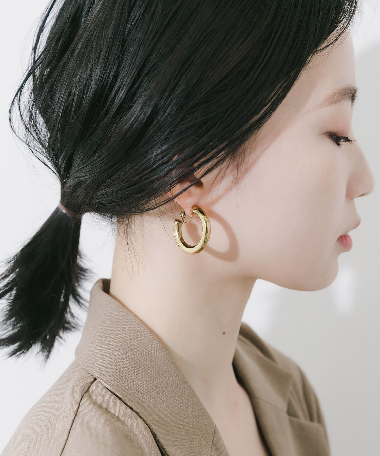 ステンレスボリュームフープイヤリング