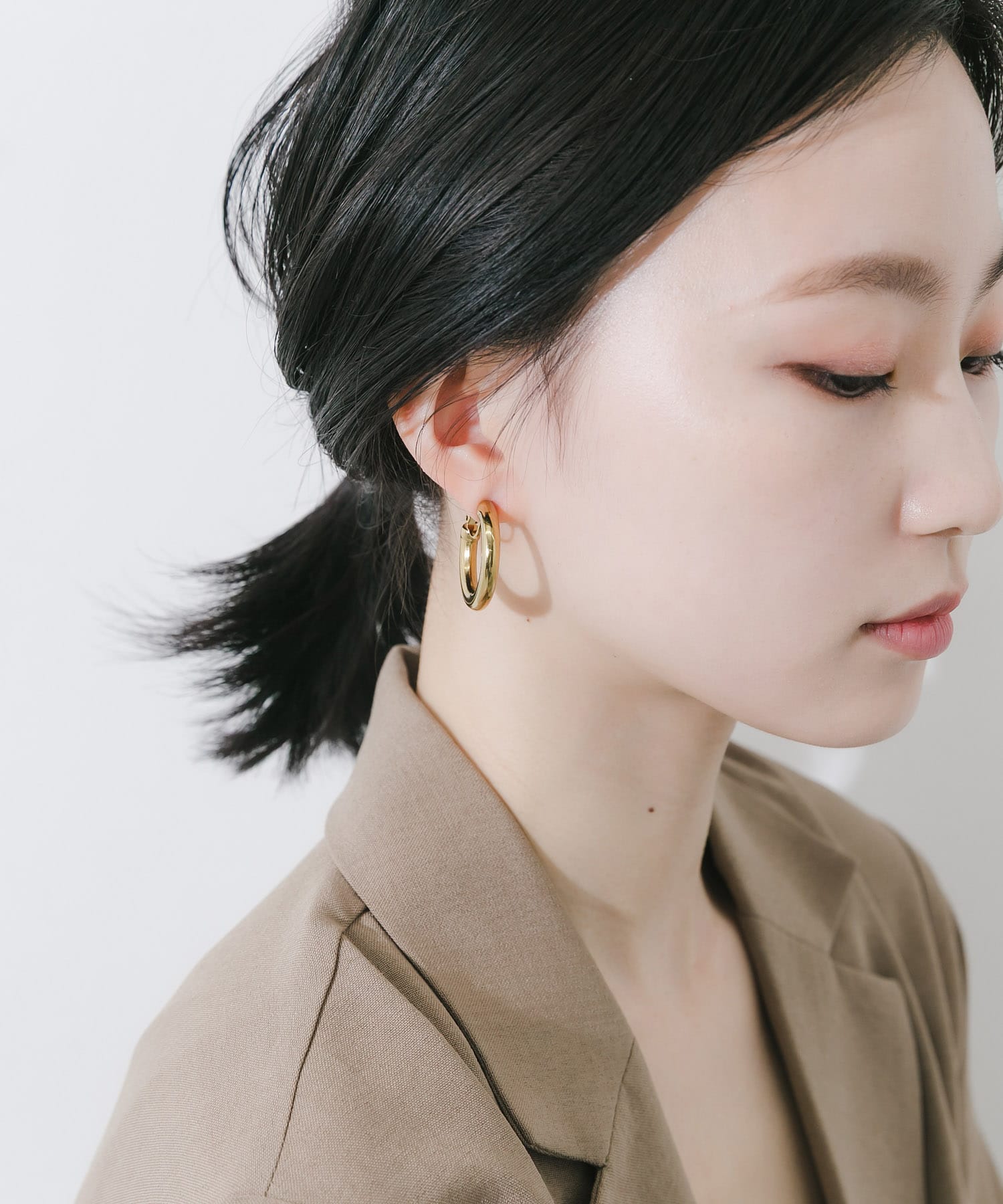 ステンレスボリュームフープイヤリング GLD -