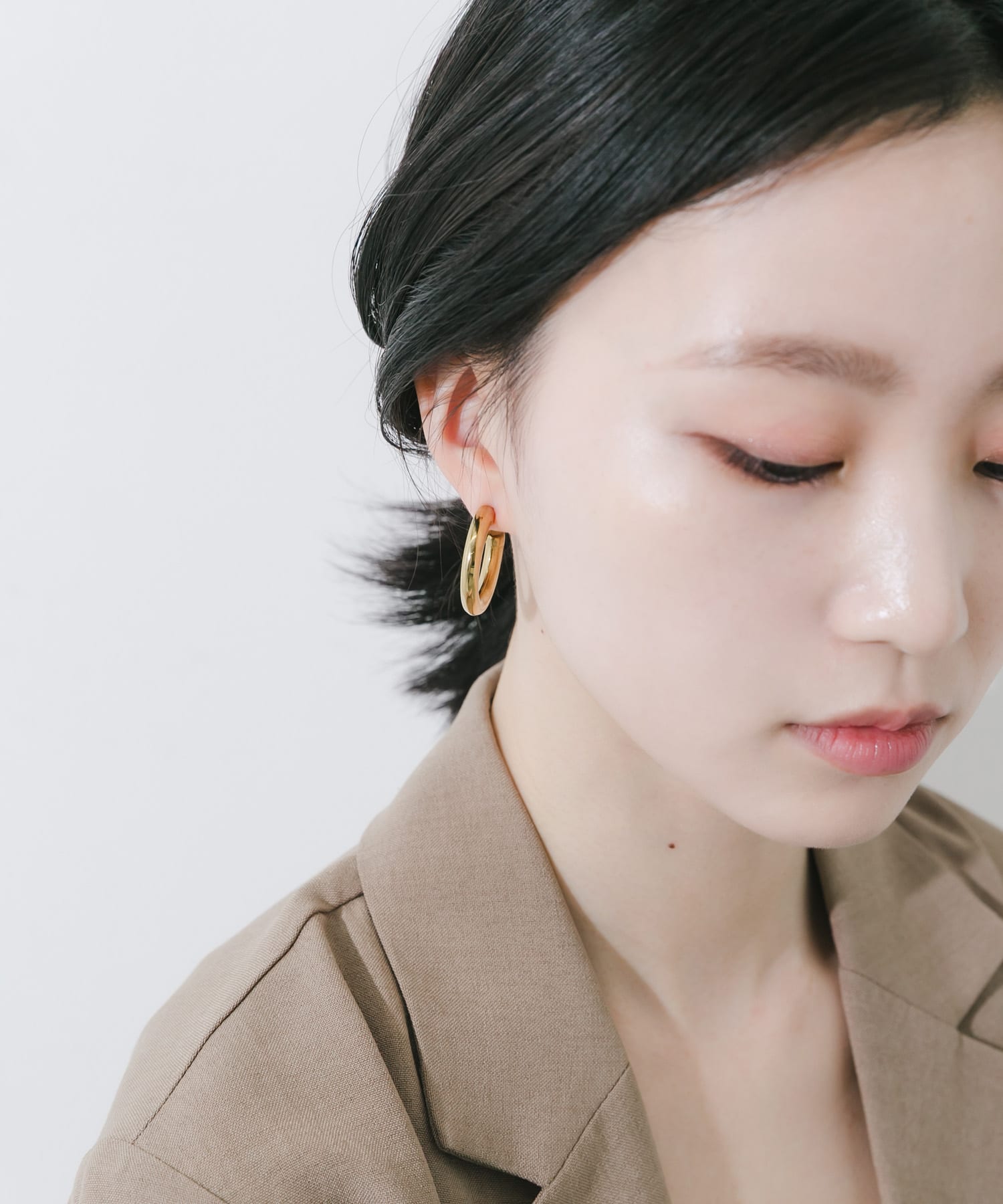 ステンレスボリュームフープイヤリング GLD -