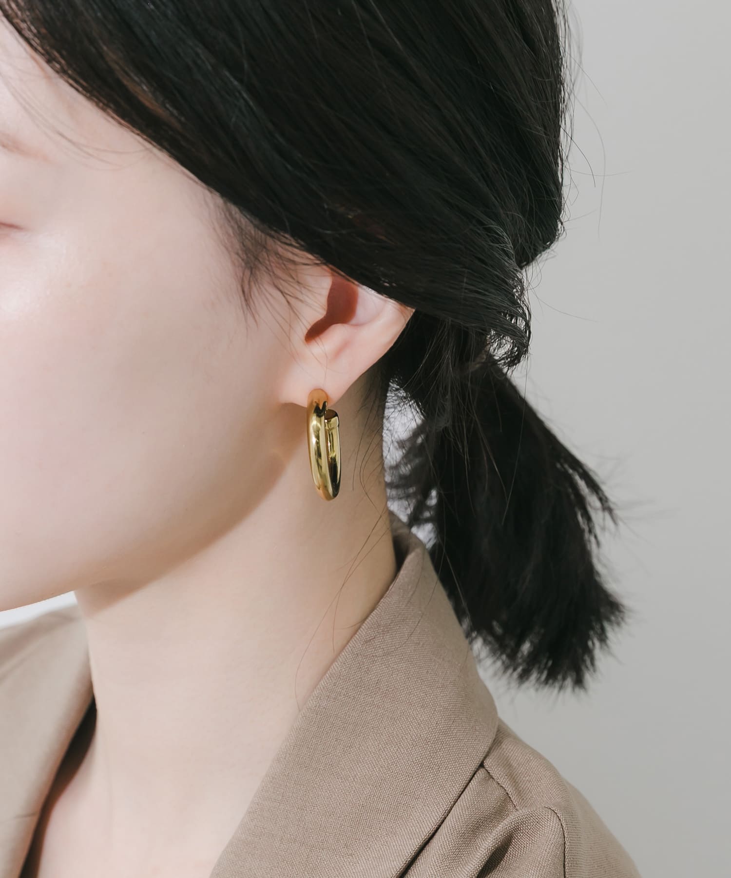 ステンレスボリュームフープイヤリング GLD -