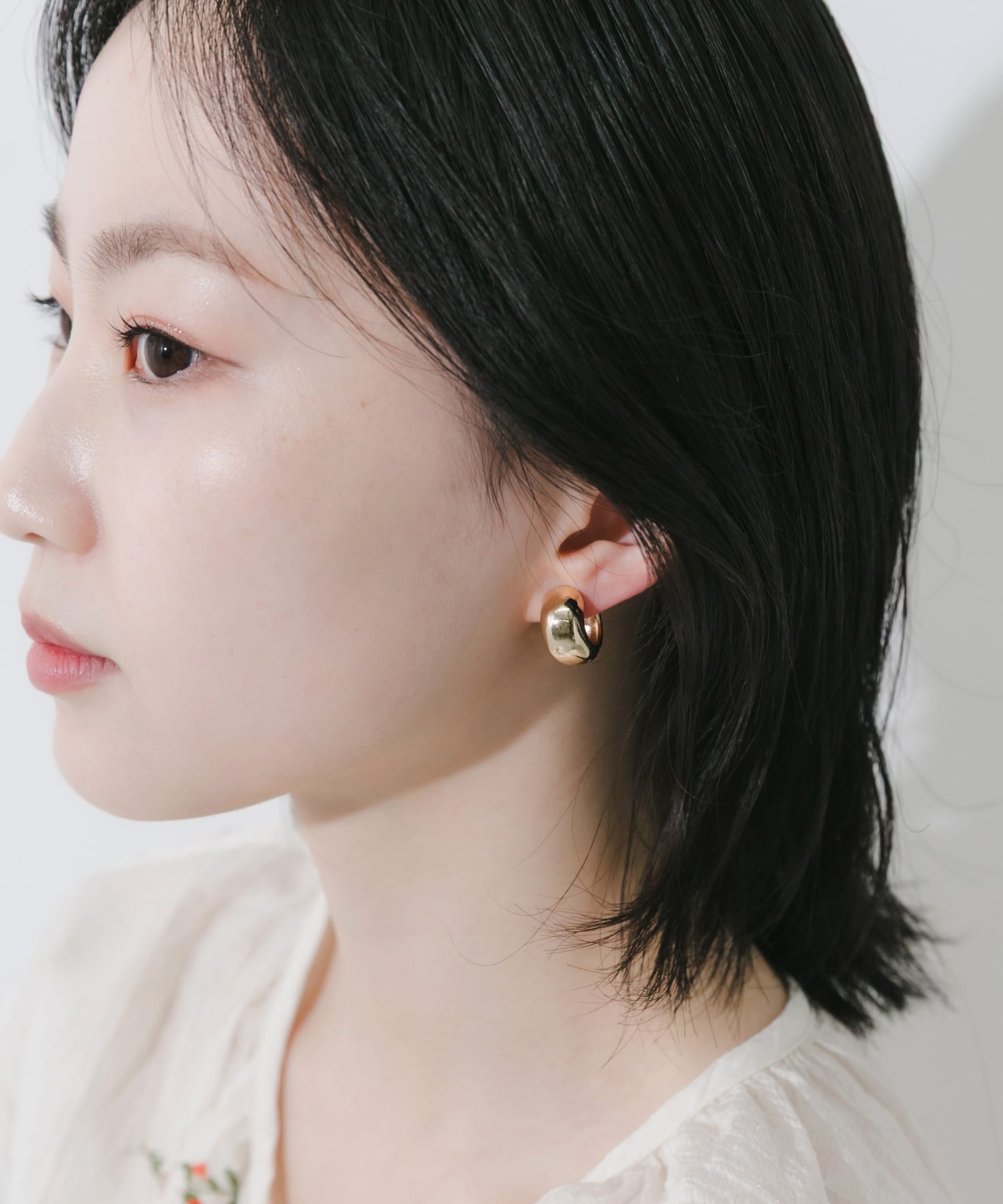 メタルボリュームワンタッチフープイヤリング GLD -