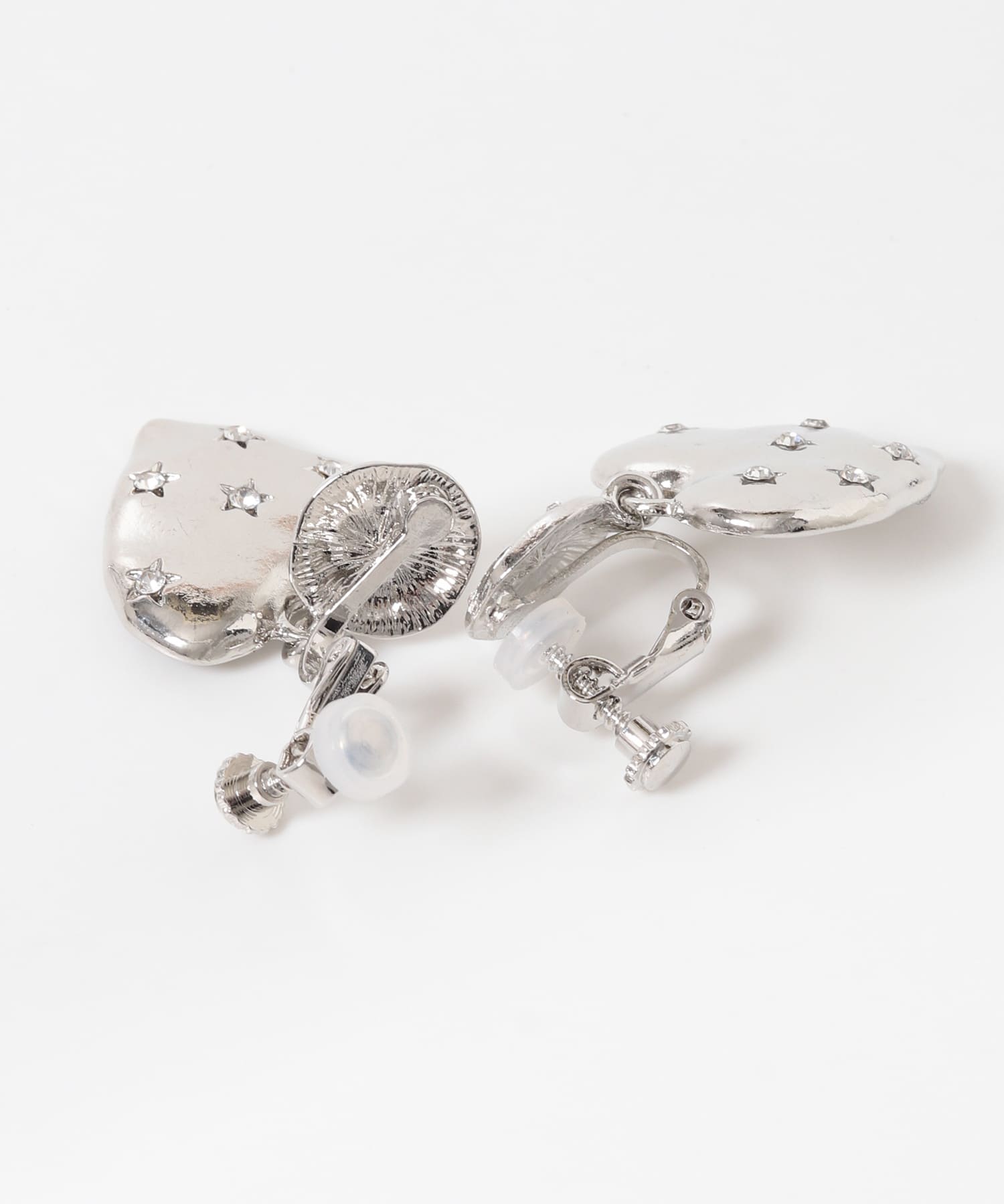 メタルハートポイントビジューイヤリング SV/CL -