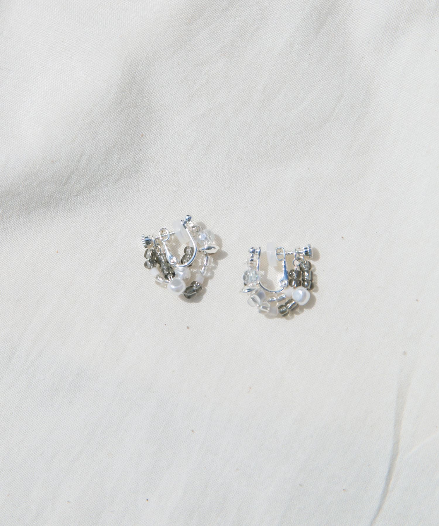 ビーズレイヤードイヤリング